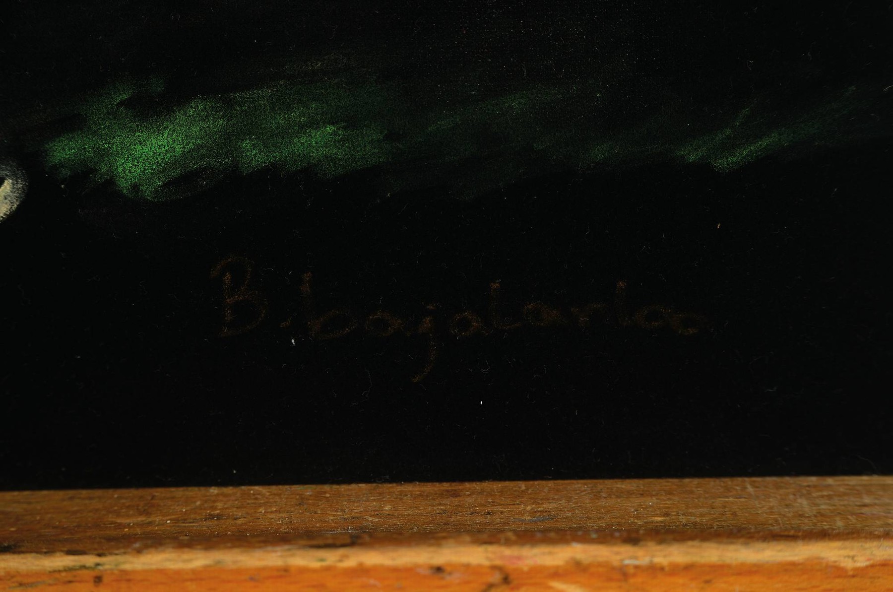 Detail a: Parinaz Bajalanlou, geb. 1985, zeitgenössischeiranische Künstlerin, Blumenstillleben, Öl auf schwarzem Samt, signiert, 96x66 cm, detaillierte ...