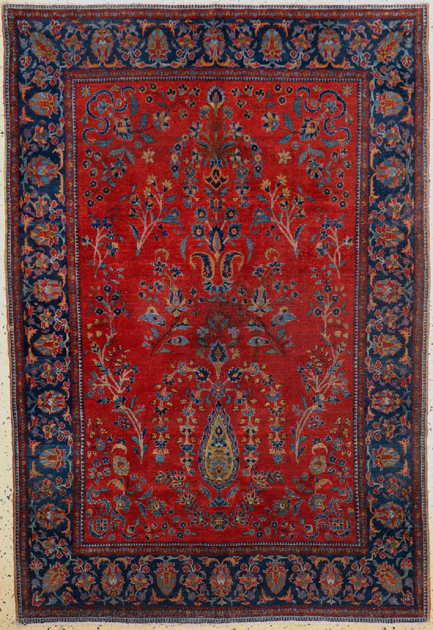 Us Re-Import Keschan antik, Persien, um 1900, Manchester-Korkwolle, ca. 197 x 135 cm, EHZ: 3