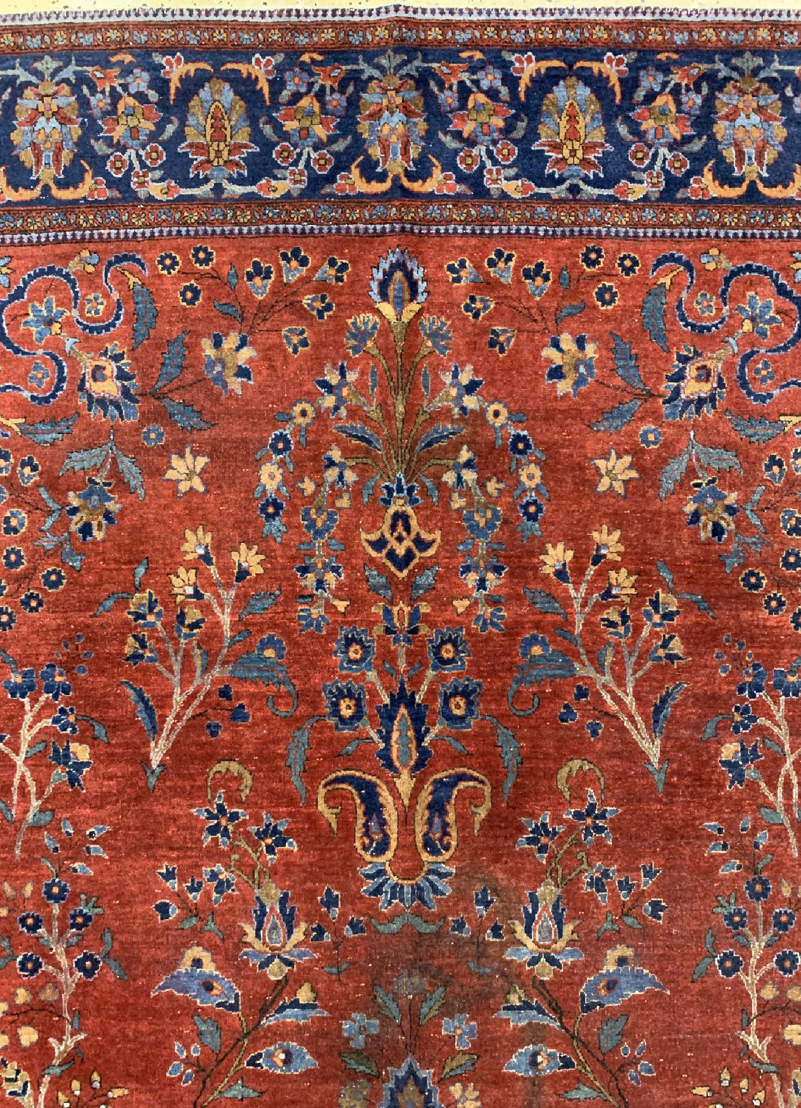 Detail d: Us Re-Import Keschan antik, Persien, um 1900, Manchester-Korkwolle, ca. 197 x 135 cm, EHZ: 3