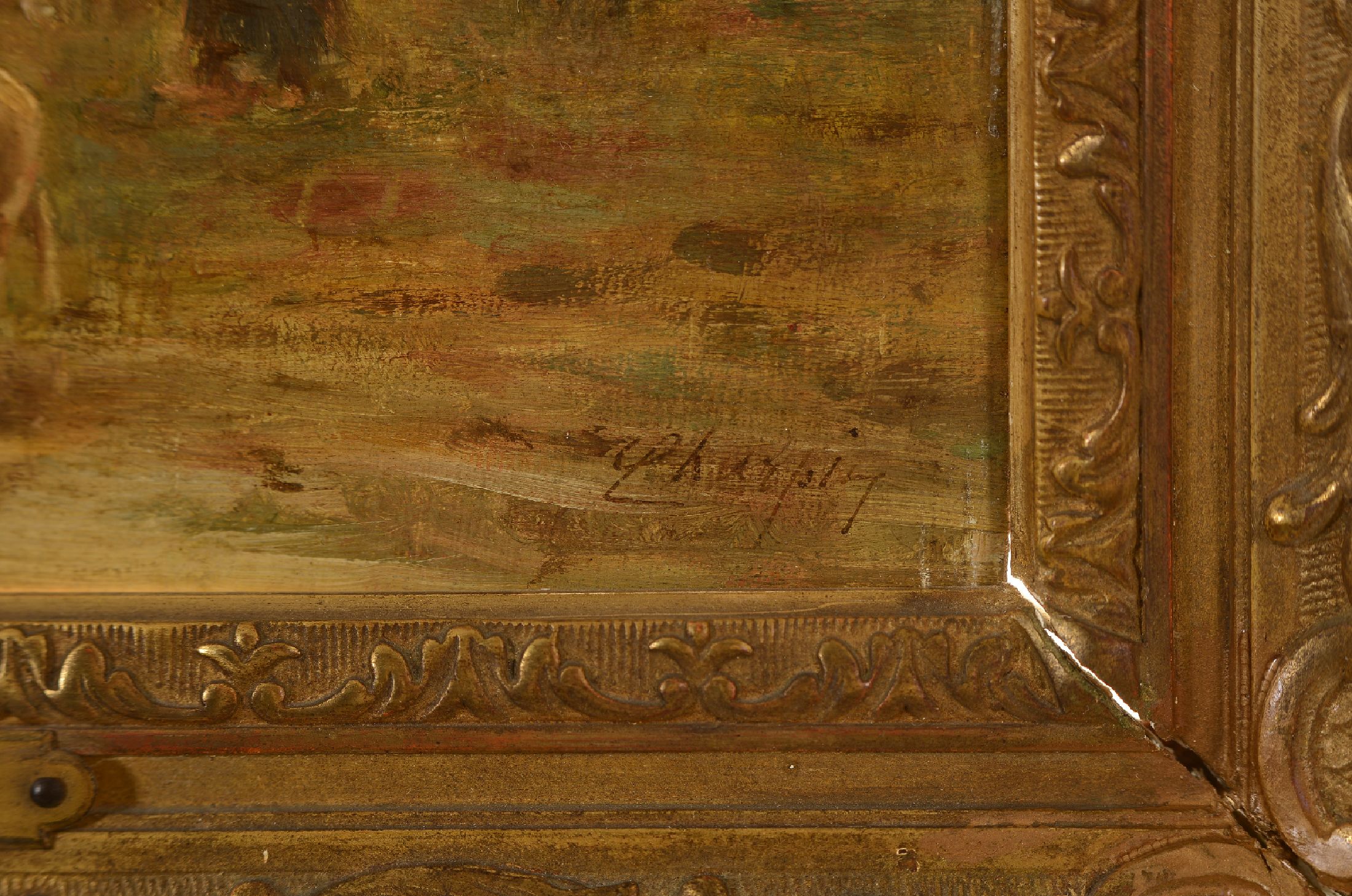 Detail a: Unbekannter Künstler, deutsch, um 1930, Blumenstillleben in gelber Vase, Öl/Malkarton,rechts unten unleserlich signiert, ca. 35x27 cm, R. ca. ...