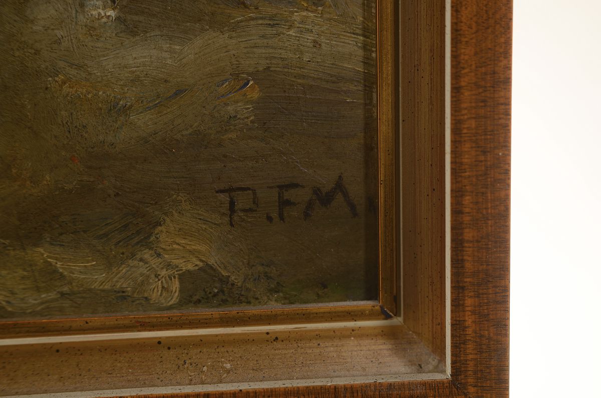 Detail a: Pius Ferdinand Messerschmitt, 1858 Bamberg - 1915 München, Straßenräuber mit Dolch und rotem Umhang, rückseitig zwei Pferdeskizzen, rechts unten ...