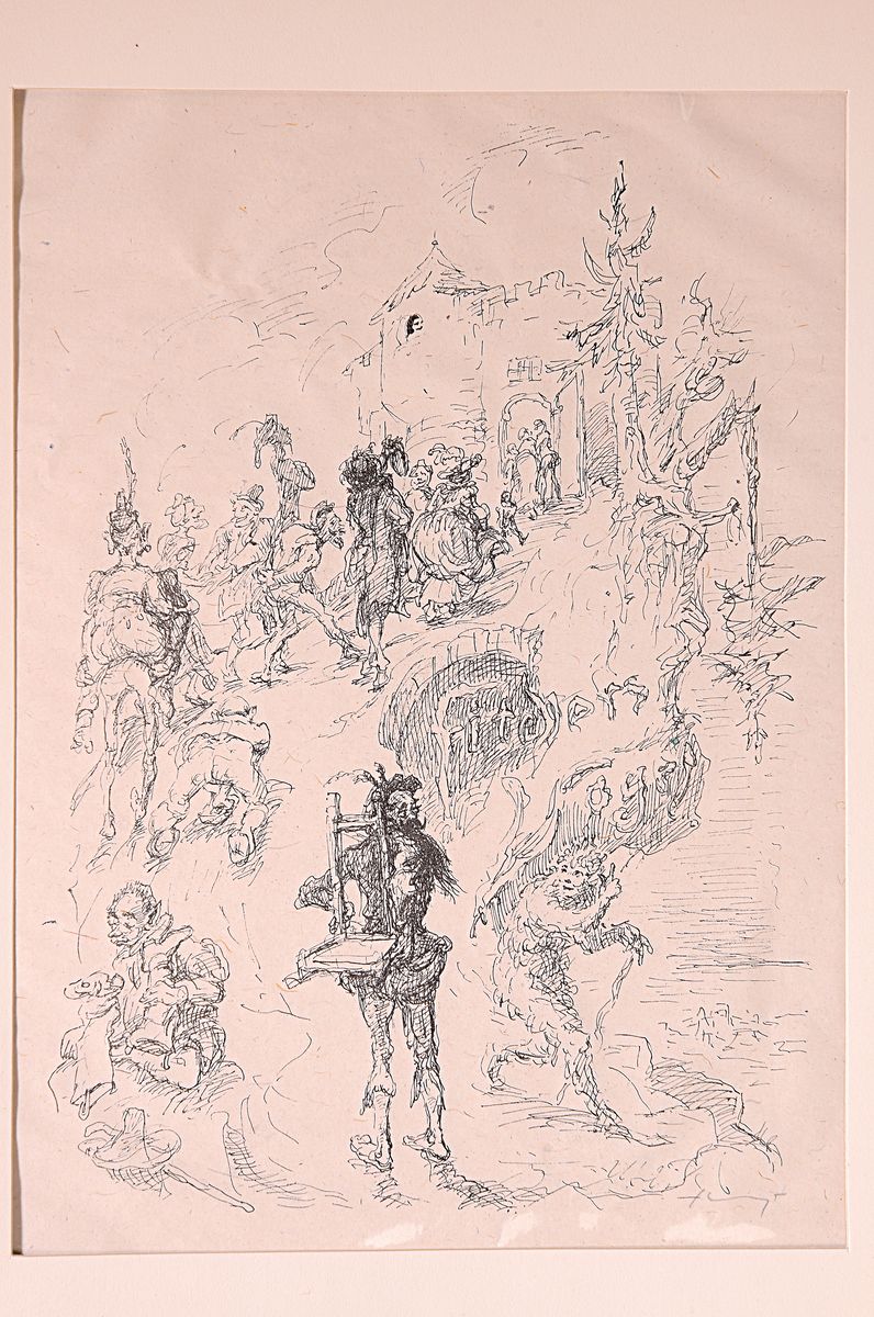Detail k: Max Slevogt, 13 Lithographien nach Fitchers Vogel, Mappenausgabe mit 13 Blättern, PP., Blätter handsigniert, orig. Kassette, es fehlt das ...