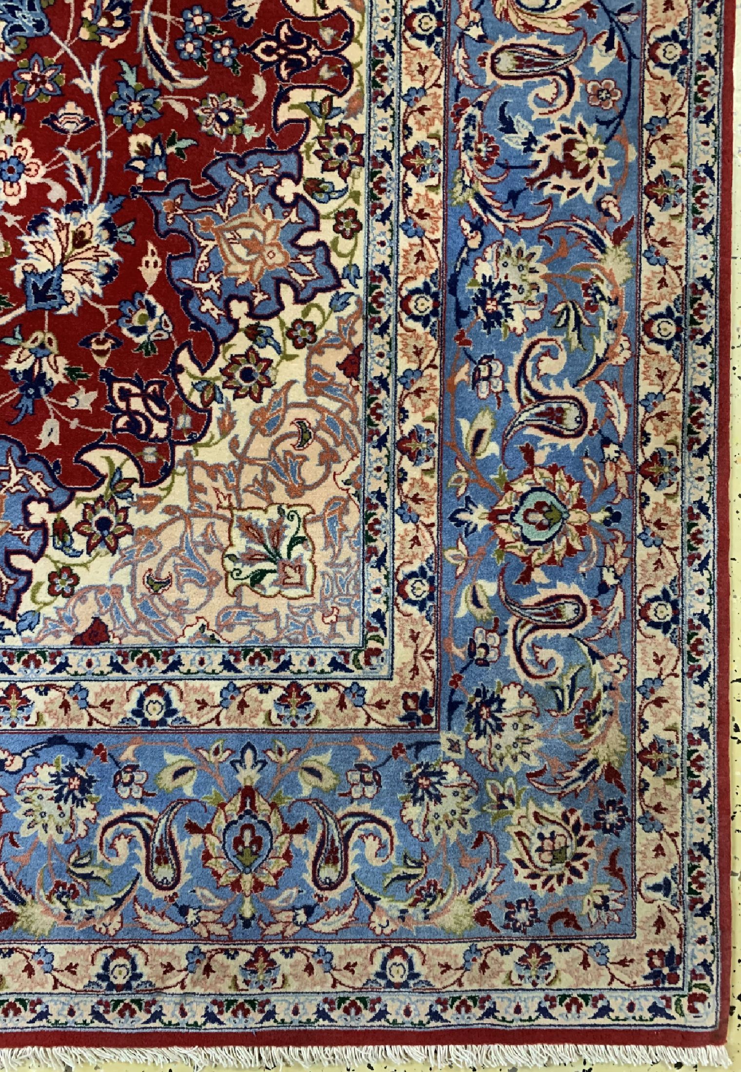 Detail a: Esfahan fein alt, Persien, um 1960, Korkwolle auf Seide, ca. 245 x 161 cm, ca. 1,0Mio. Kn/qm, gereinigt, EHZ: 1-2