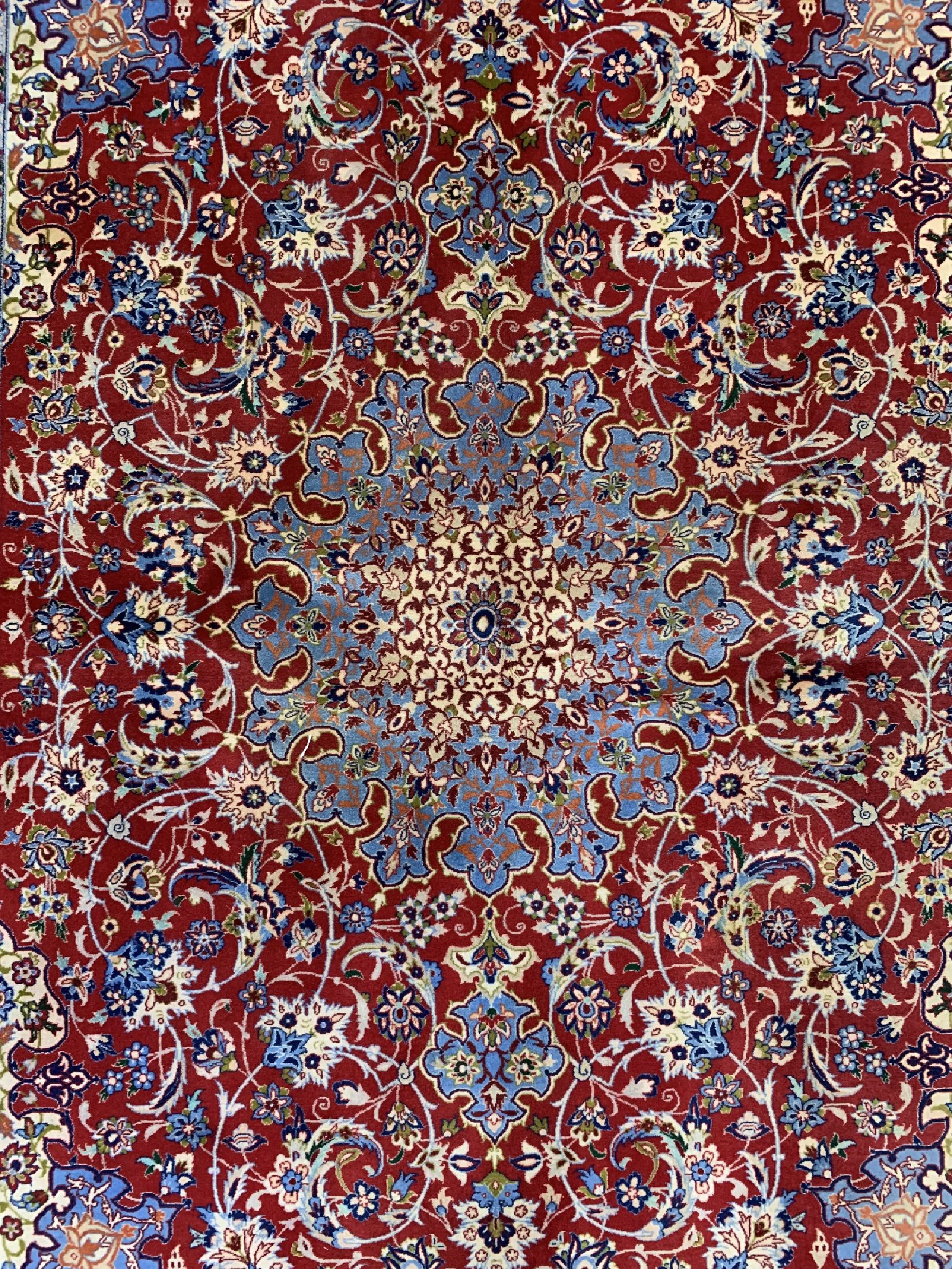 Detail c: Esfahan fein alt, Persien, um 1960, Korkwolle auf Seide, ca. 245 x 161 cm, ca. 1,0Mio. Kn/qm, gereinigt, EHZ: 1-2