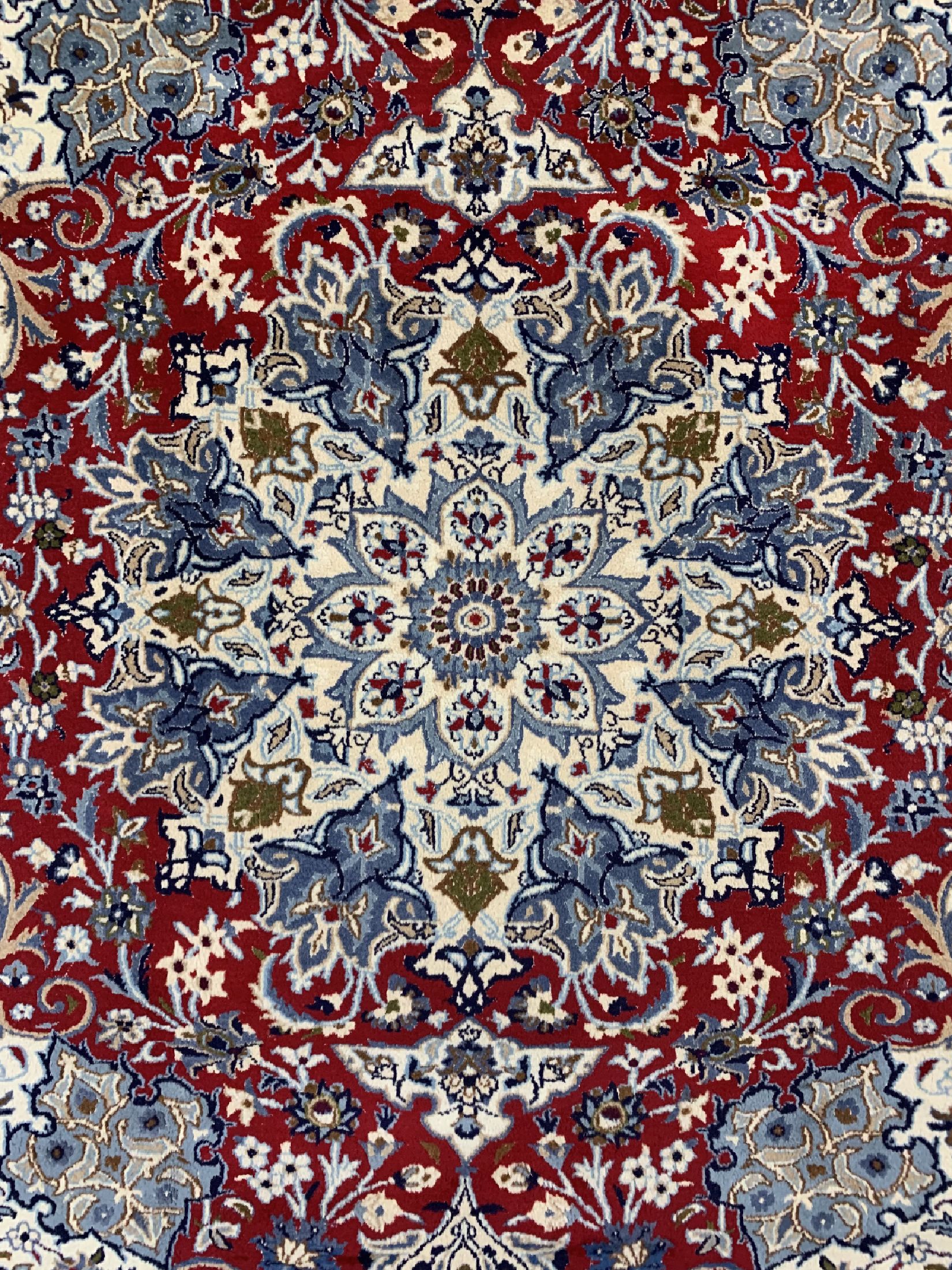 Detail c: Nain, Persien, ca. 50 Jahre, Wolle auf Baumwolle, ca. 346 x 254 cm, EHZ: 1-2