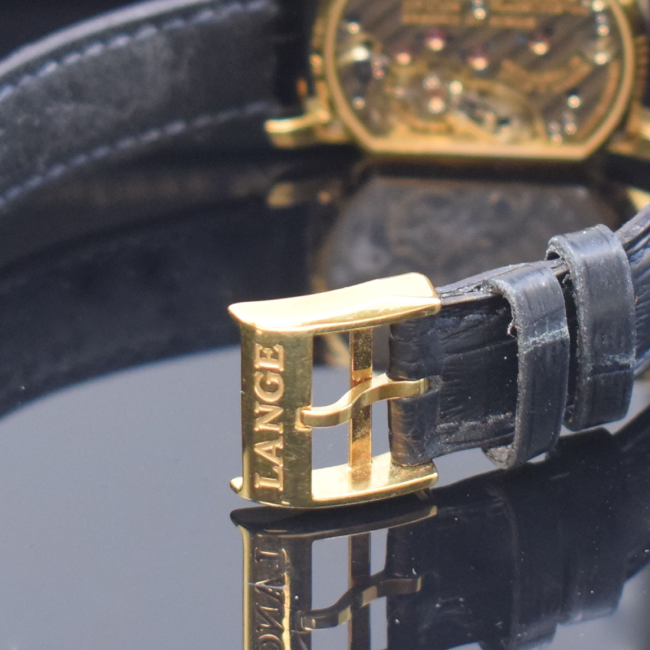 Detail b: A. LANGE & SÖHNE Arkade feine Damenarmbanduhr in GG 750/000 Ref. 103.021 mit original Box und Papieren, Deutschland verk. 10/2000 lt. beil. ...
