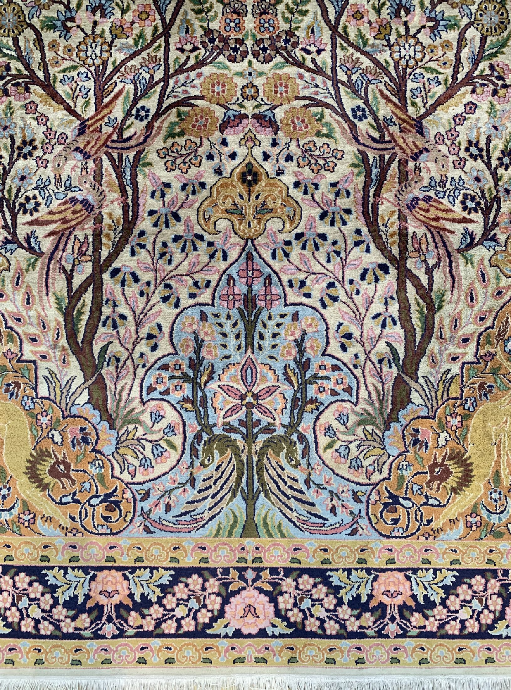 Detail b: Kaschmir Seide, Indien, ca. 50 Jahre, merzerisierte Baumwolle, ca. 180 x 122 cm, EHZ: 2