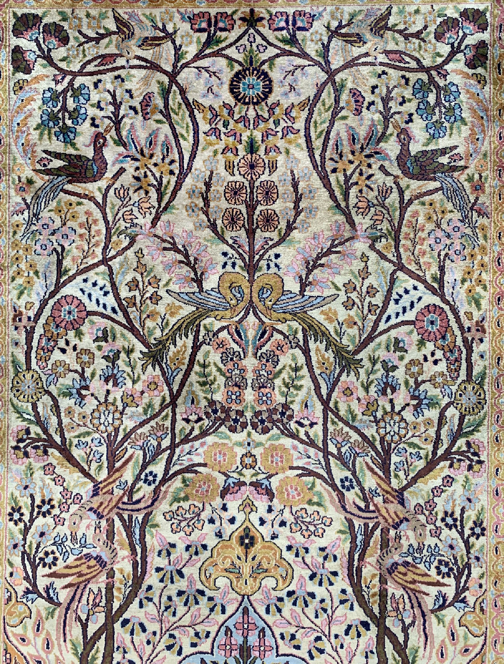 Detail c: Kaschmir Seide, Indien, ca. 50 Jahre, merzerisierte Baumwolle, ca. 180 x 122 cm, EHZ: 2