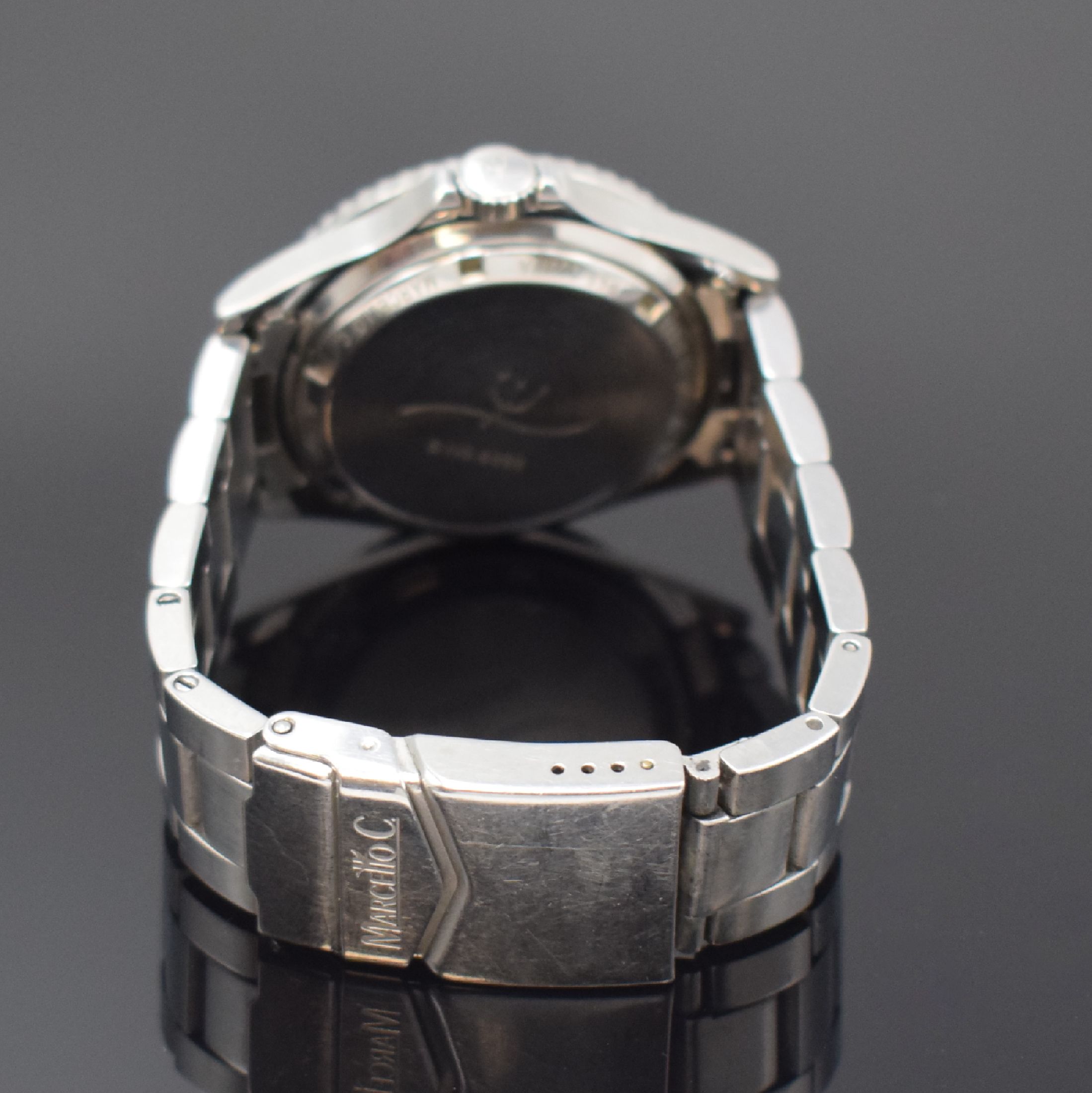 Detail b: MARCELLO C Herrenarmbanduhr Nettuno 3 in Stahl Referenz 2007/A, Schweiz um 2010, Automatik, orig. Gliederband m. Faltschl., Boden u. Krone verschr., ...