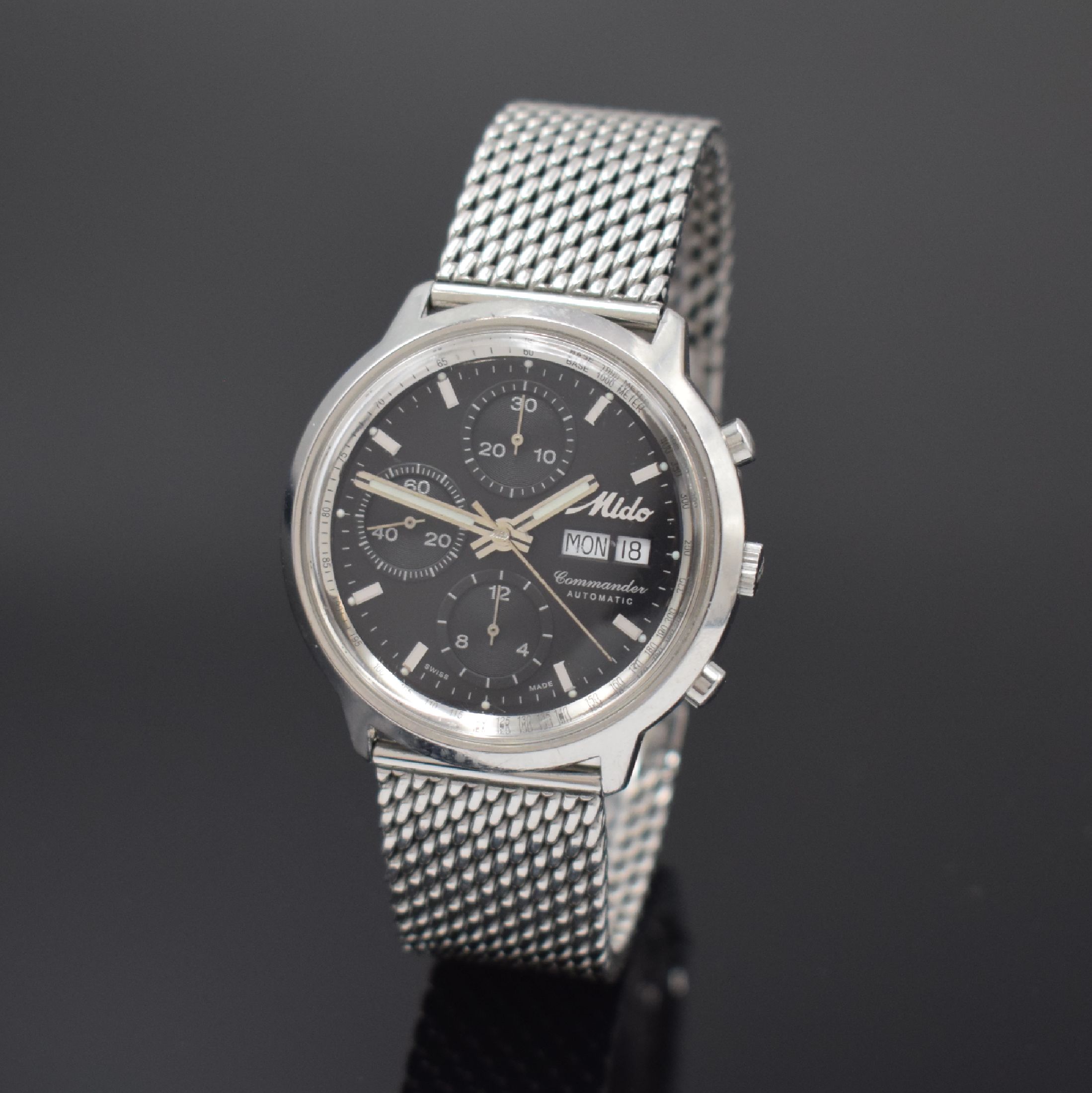 MIDO Armbandchronograph Commander Serie Ocean Star Referenz 8885, Automatik, Schweiz um 2010, Edelstahl Monocoque-Geh. inkl. orig. Gliederband m. ...