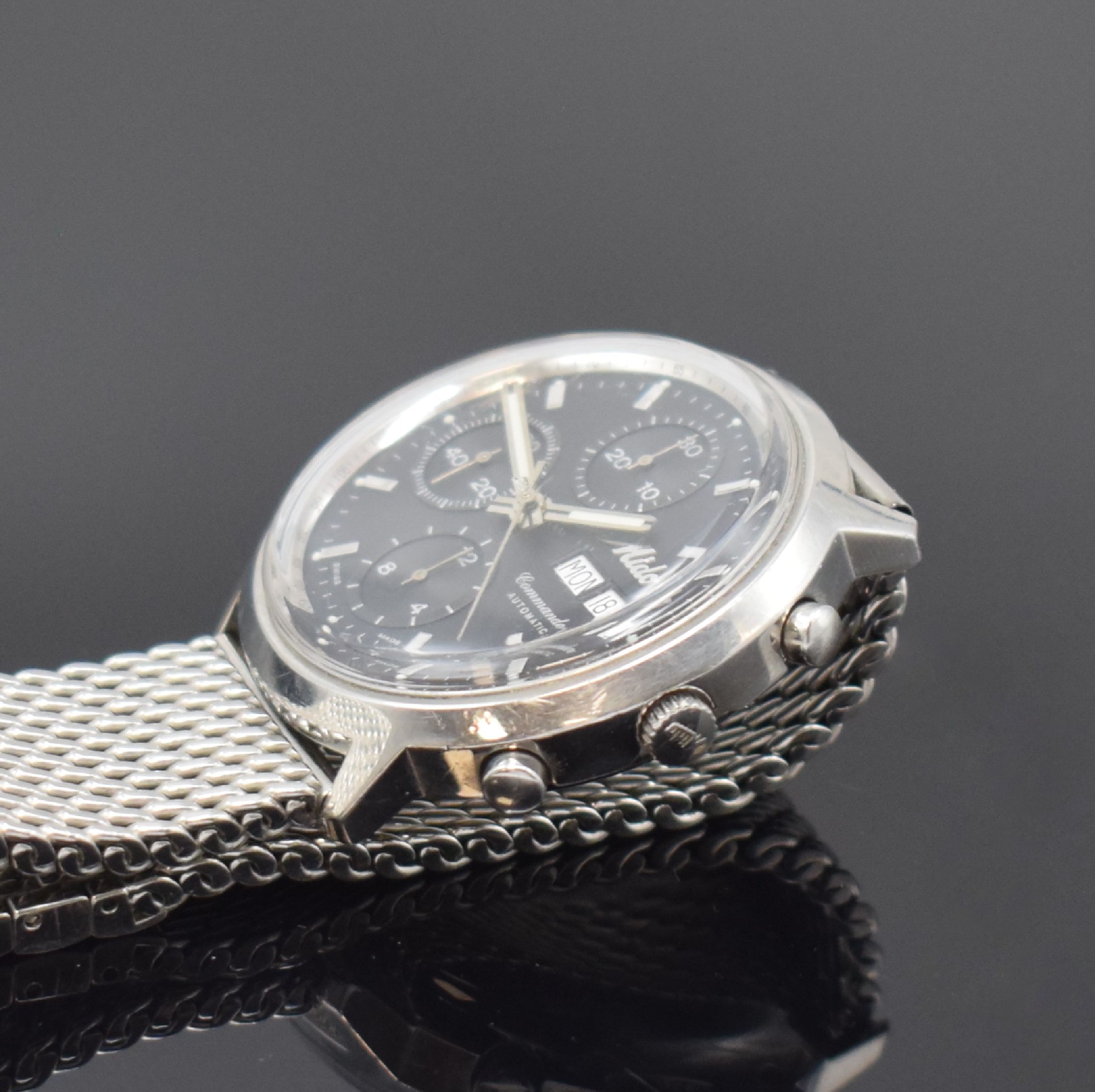 Detail c: MIDO Armbandchronograph Commander Serie Ocean Star Referenz 8885, Automatik, Schweiz um 2010, Edelstahl Monocoque-Geh. inkl. orig. Gliederband m. ...