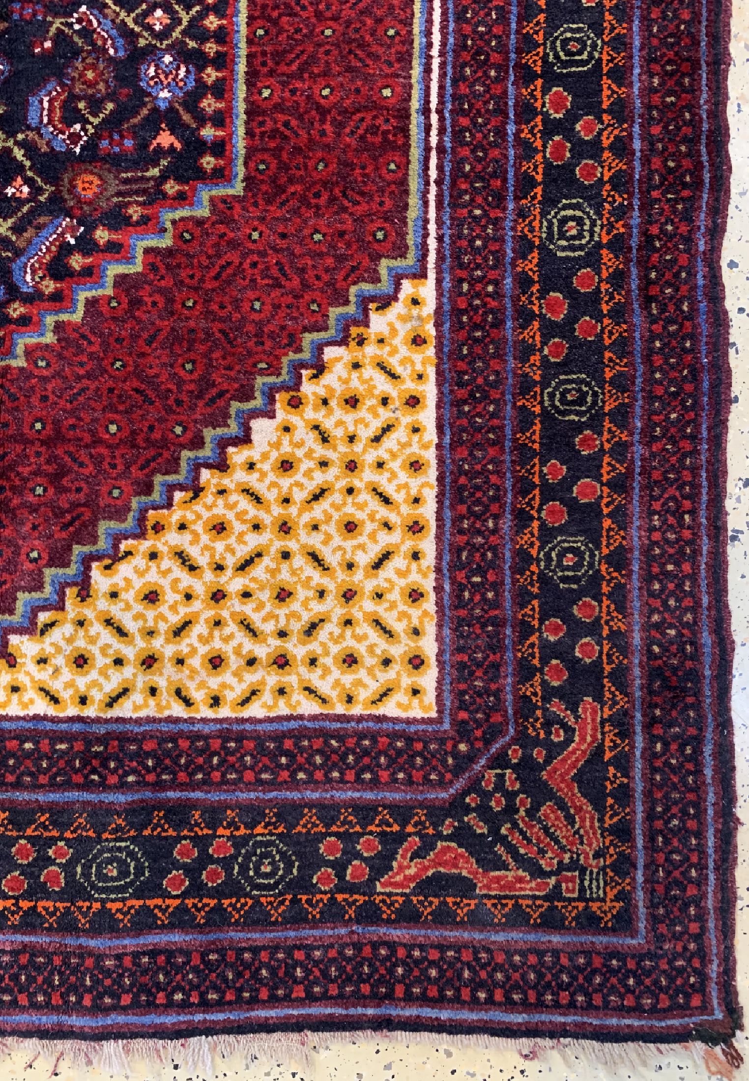 Detail a: Karabagh alt, Kaukasus, um 1940, Wolle auf Wolle, ca. 242 x 150 cm, EHZ: 2