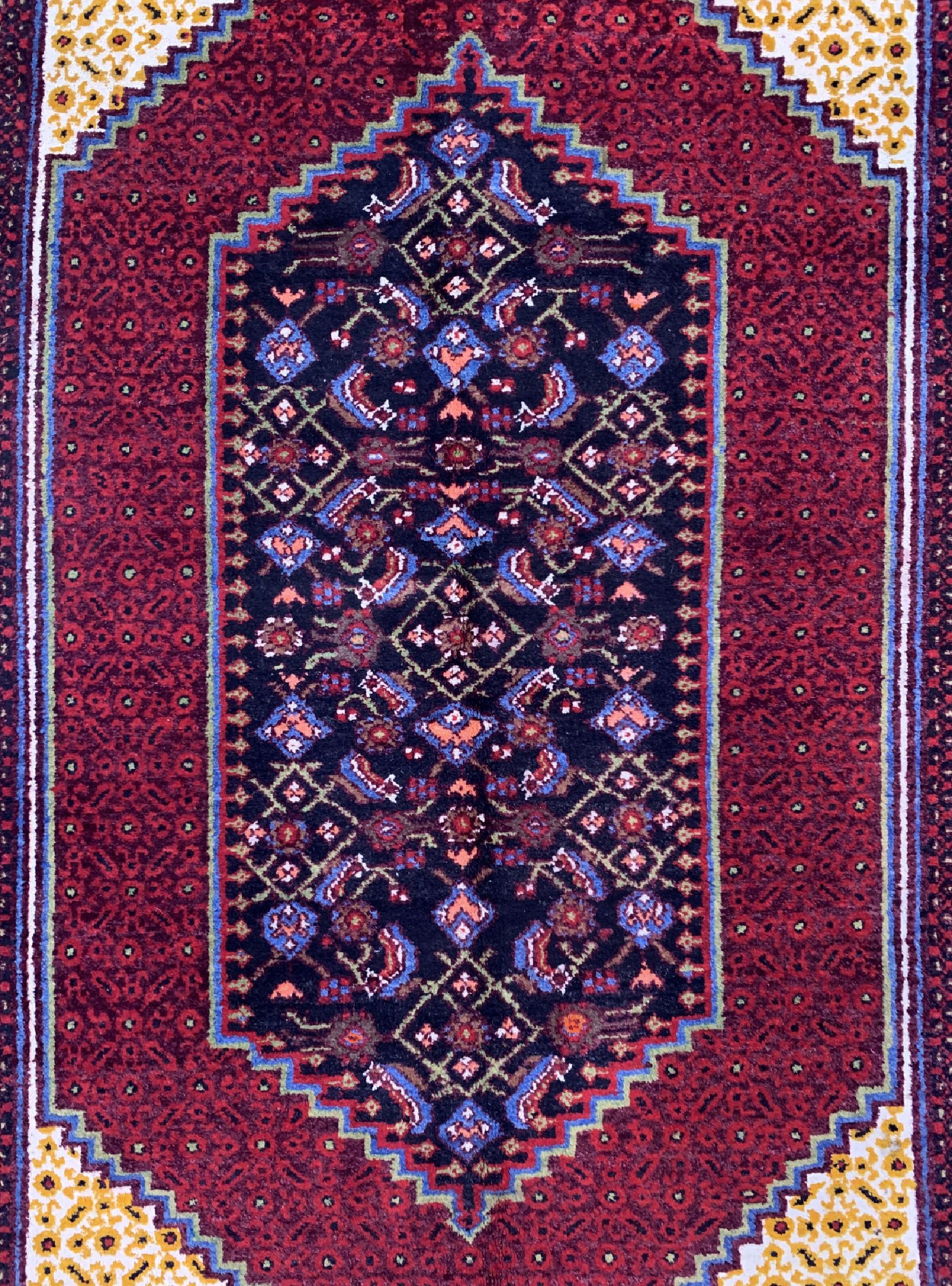 Detail b: Karabagh alt, Kaukasus, um 1940, Wolle auf Wolle, ca. 242 x 150 cm, EHZ: 2