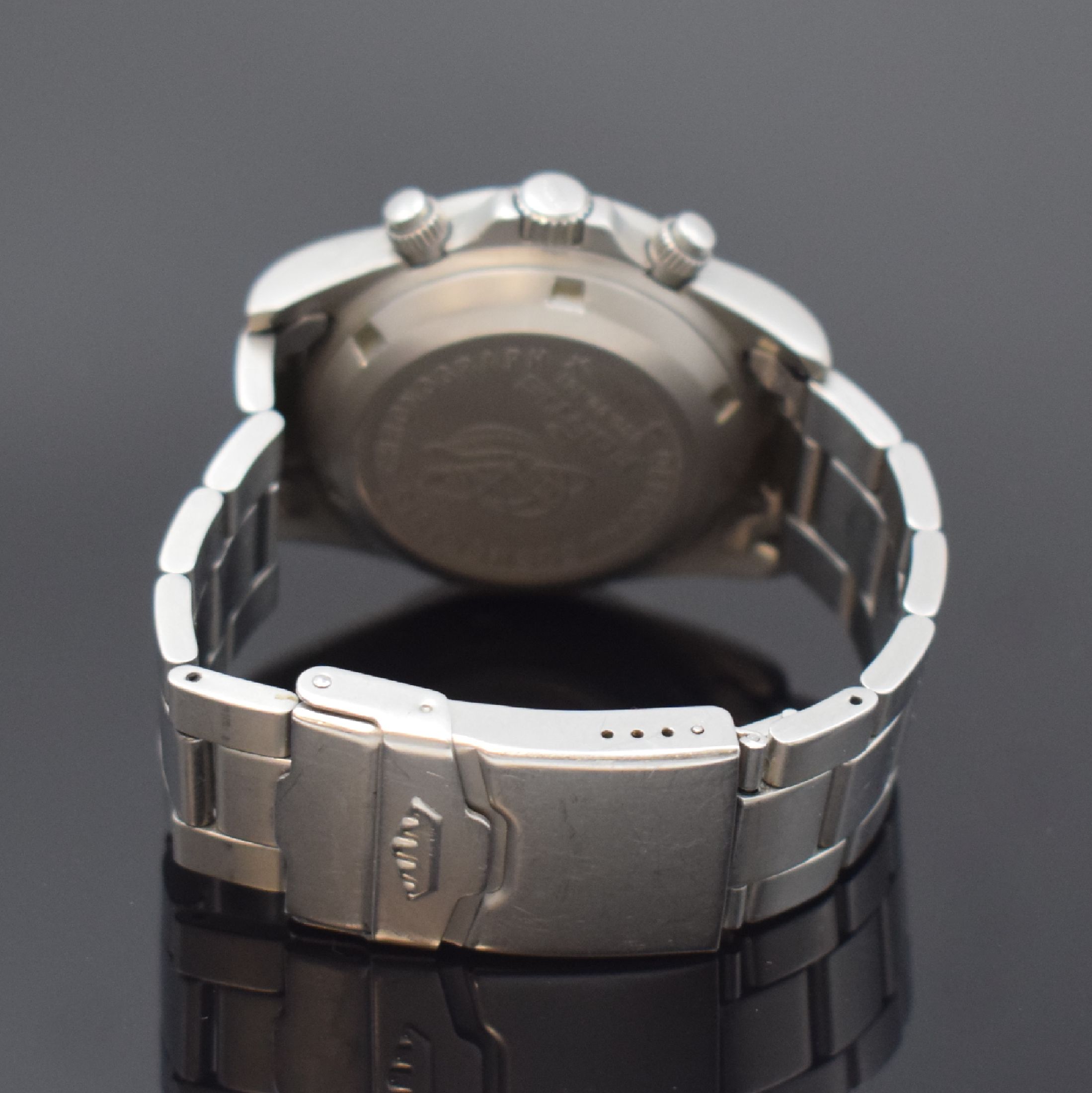 Detail b: FORTIS Official Cosmonauts Chronograph in Stahl Referenz 630.22.141, Schweiz um 1997, Automatik, matt. Geh., Boden, Krone u. Drücker verschr., ...