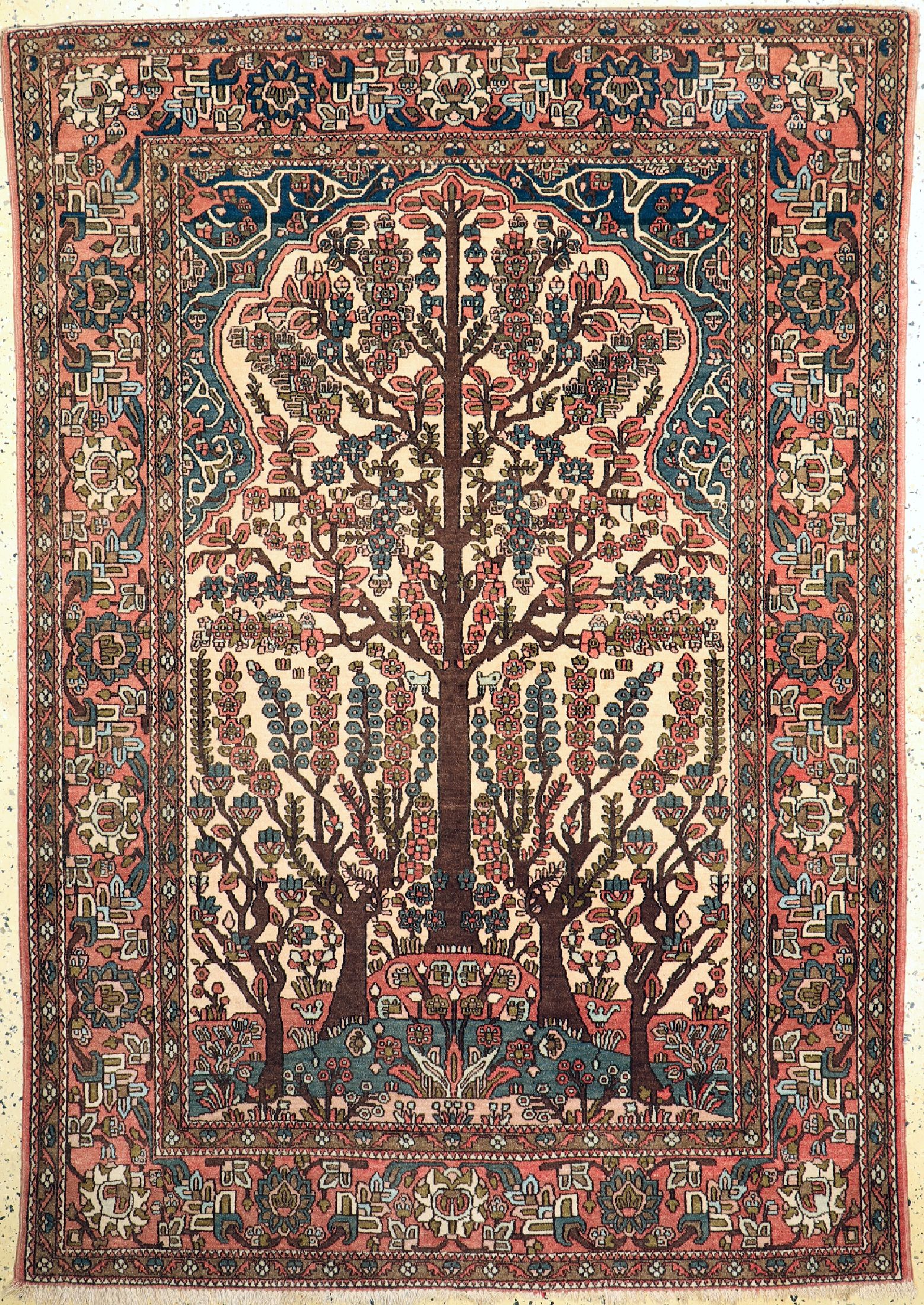 Esfahan"Lebensbaum"antik, Persien, um 1920,Wolle auf Baumwolle, ca. 205 x 144 cm, EHZ: 2