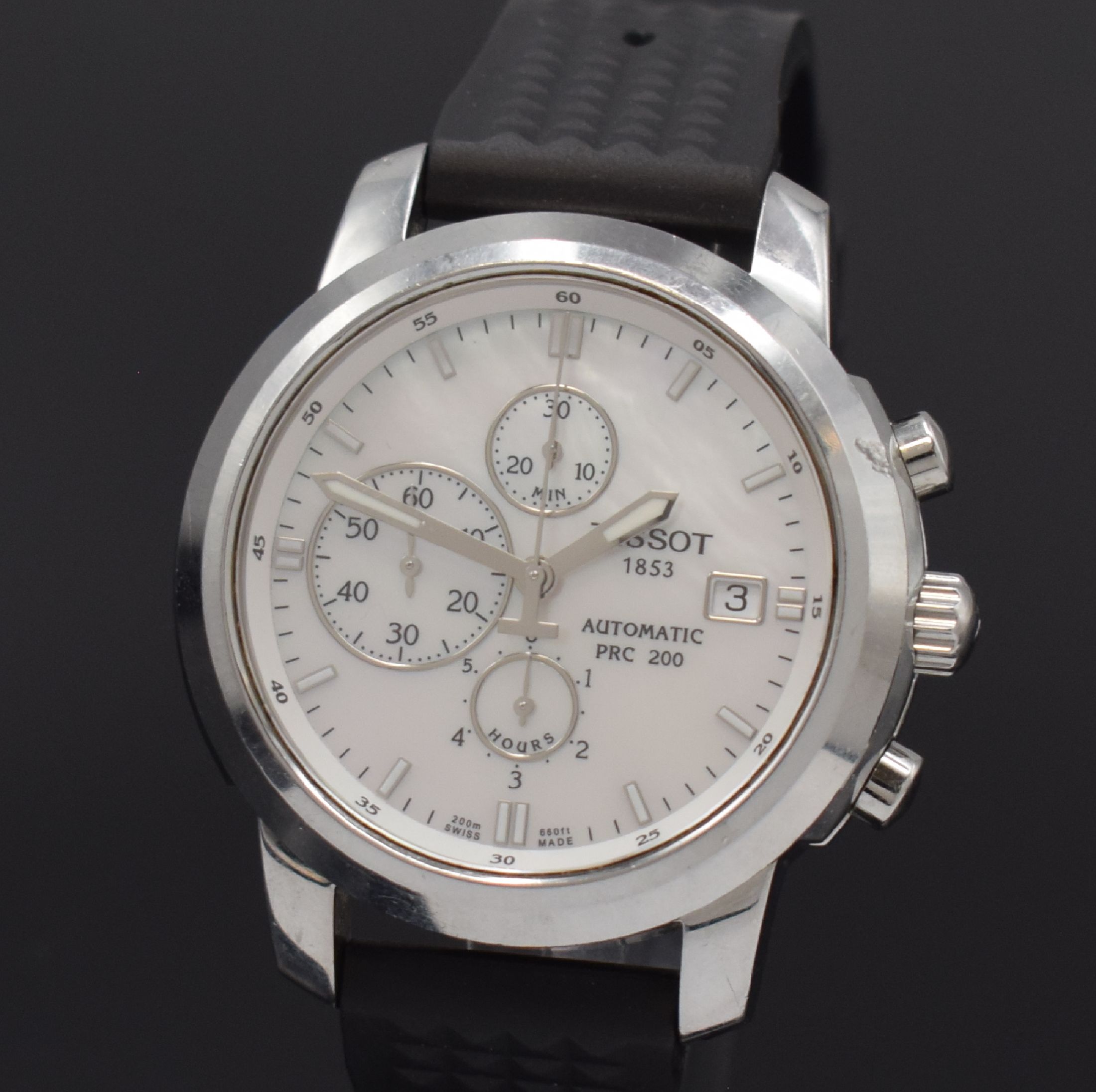 Detail a: TISSOT PRC 200 Herrenarmbanduhr mit Chronograph in Stahl Referenz T014427A, Schweiz um 2010, Automatik, beids. vergl. Geh., Saphirgl., Boden u. Krone ...