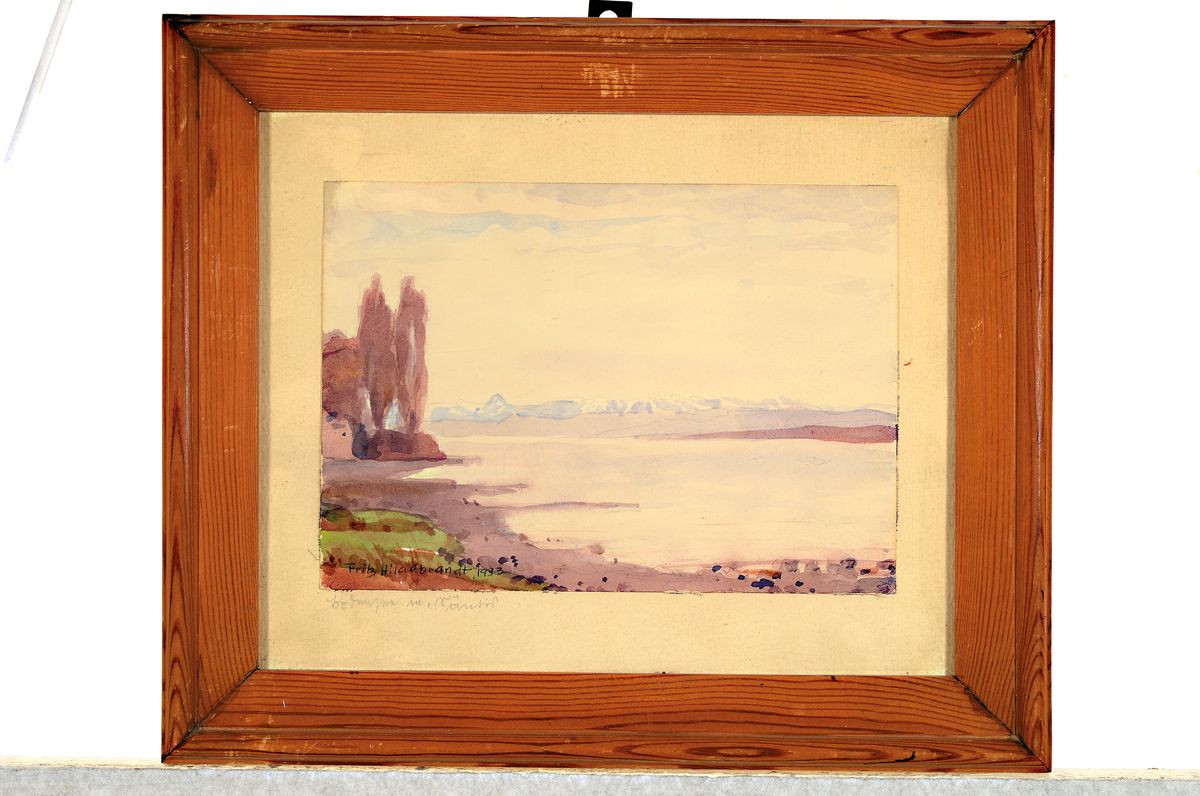 Detail k: Fritz Hildebrandt, 1878 Quedlinburg-1970, Aquarell, "Bodensee mit Säntis", so bez., signiert und datiert 1933, Blatt 17x23,5 cm, unter ...
