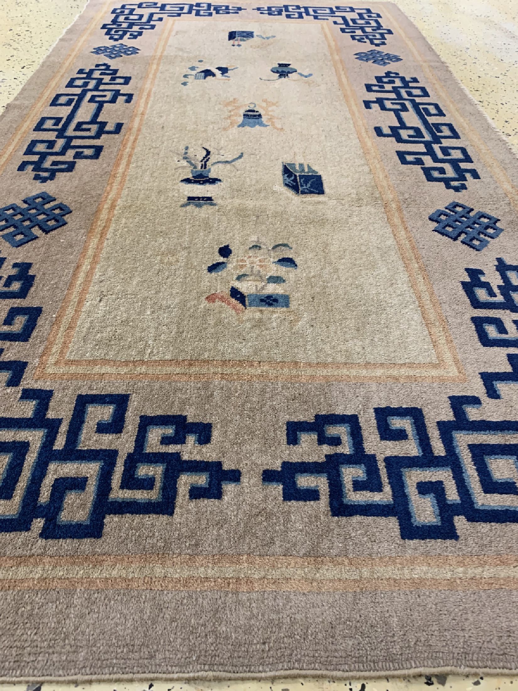 Detail d: Peking antik, China, um 1900, Wolle auf Baumwolle, ca. 203 x 102 cm, EHZ: 2-3