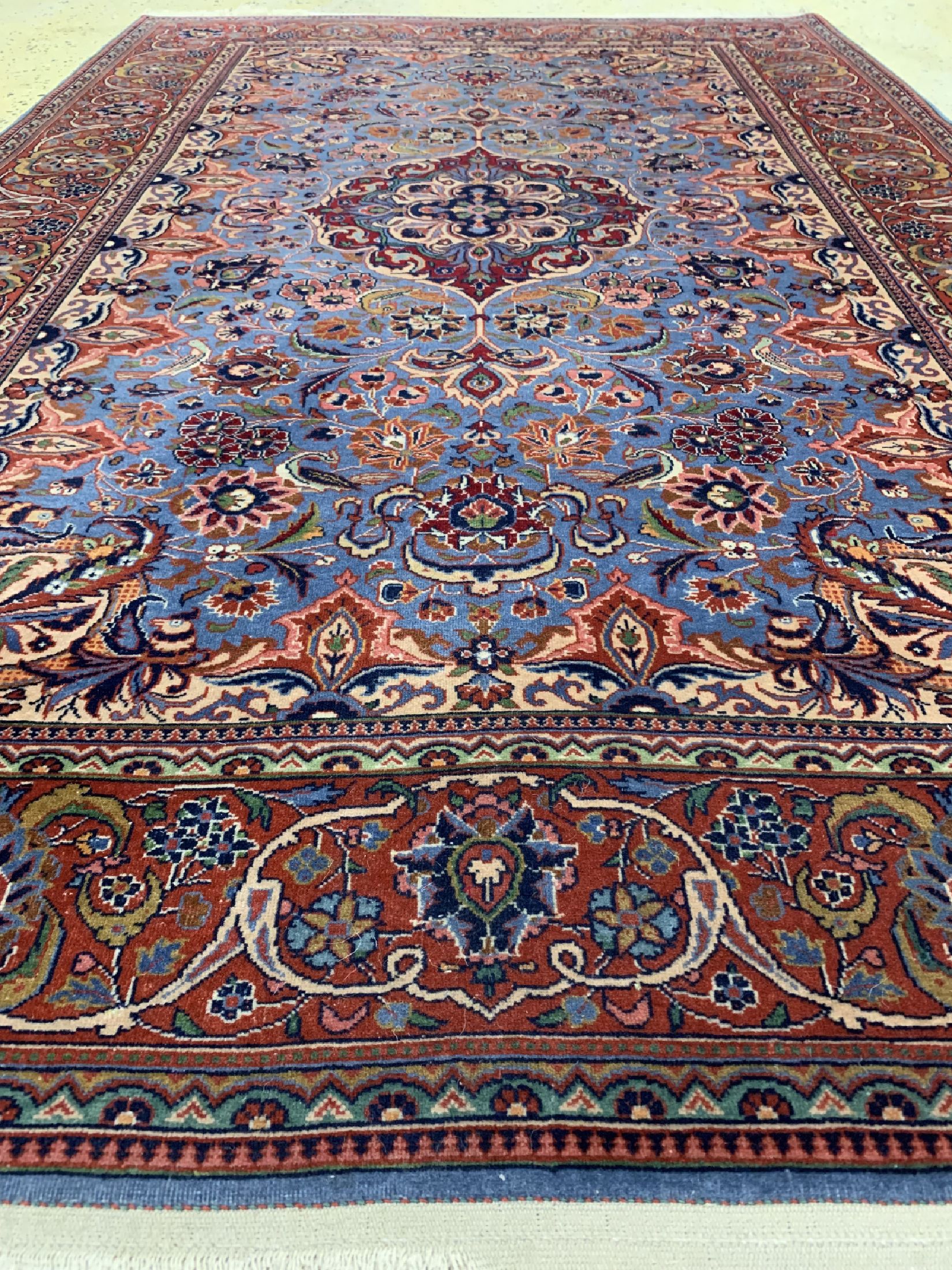 Detail d: Keschan alt, Persien, um 1950, Wolle auf Baumwolle, ca. 203 x 130 cm, EHZ: 2-3