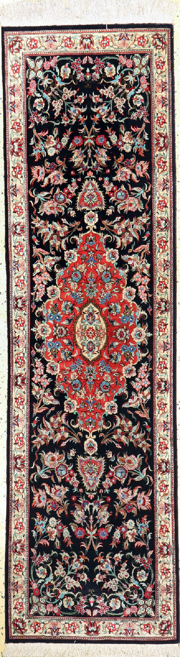 Ghom Seide, Persien, ca. 40 Jahre, reine Naturseide, ca. 190 x 54 cm, ca. 1,0 Mio. Kn/qm, EHZ: 1-2