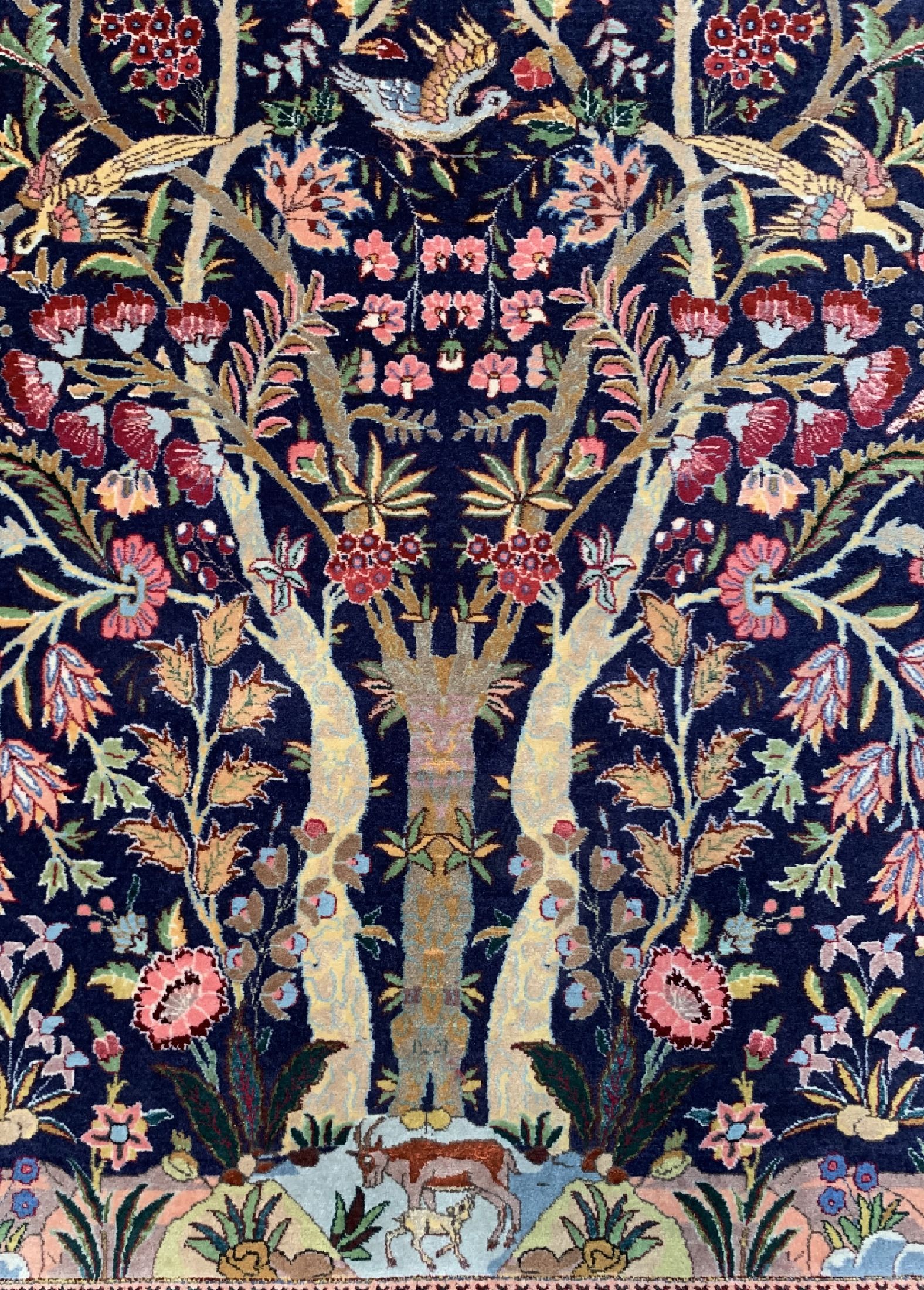 Detail c: Täbriz fein(50 Raj) alt, Persien, um 1940, Korkwolle mit und auf Seide, ca. 205 x 143 cm,EHZ: 2
