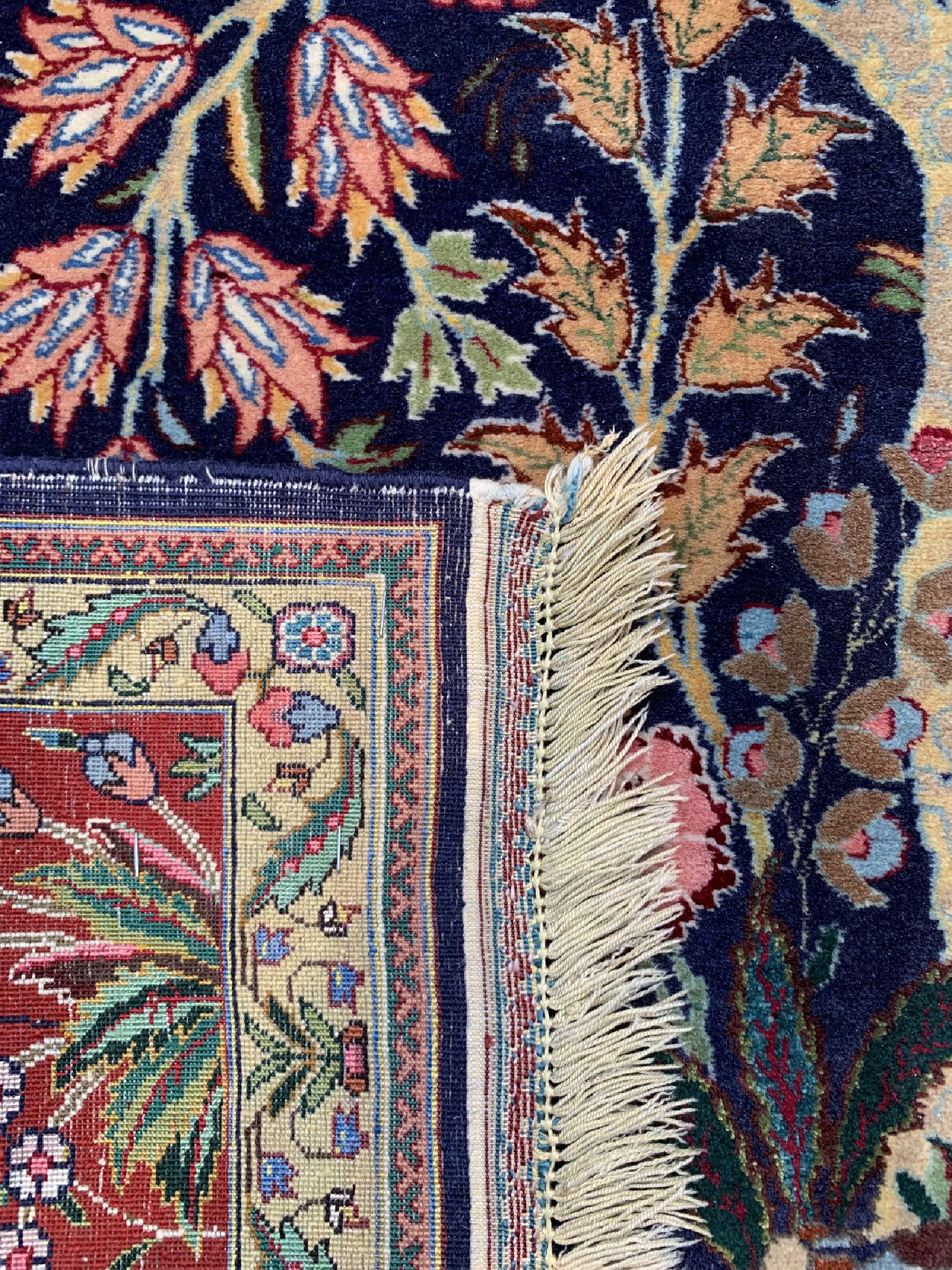 Detail f: Täbriz fein(50 Raj) alt, Persien, um 1940, Korkwolle mit und auf Seide, ca. 205 x 143 cm,EHZ: 2