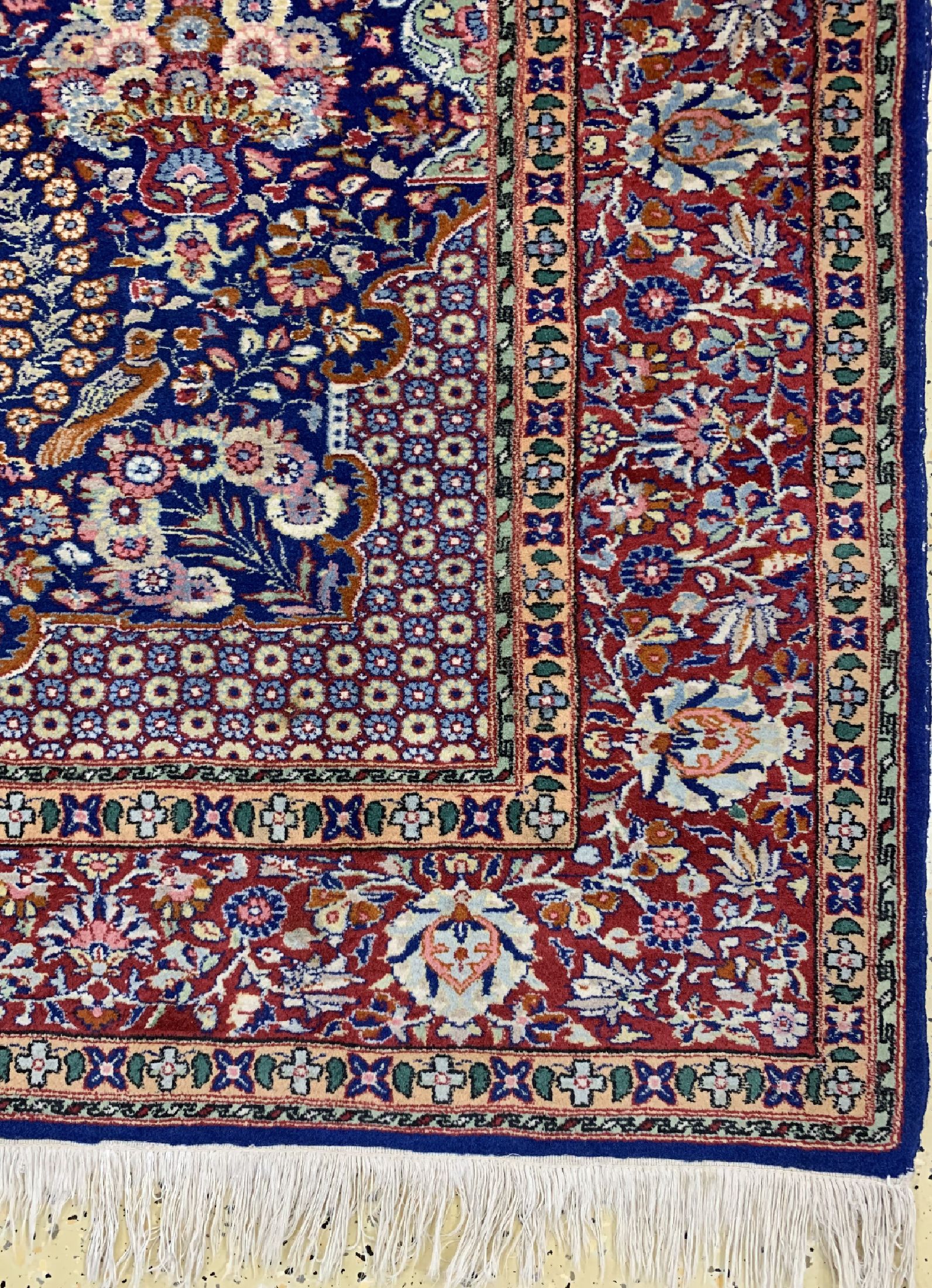 Detail a: Lahor Kork fein, Pakistan, ca. 50 Jahre, Korkwolle auf Baumwolle, ca. 220 x 145 cm, EHZ: 2