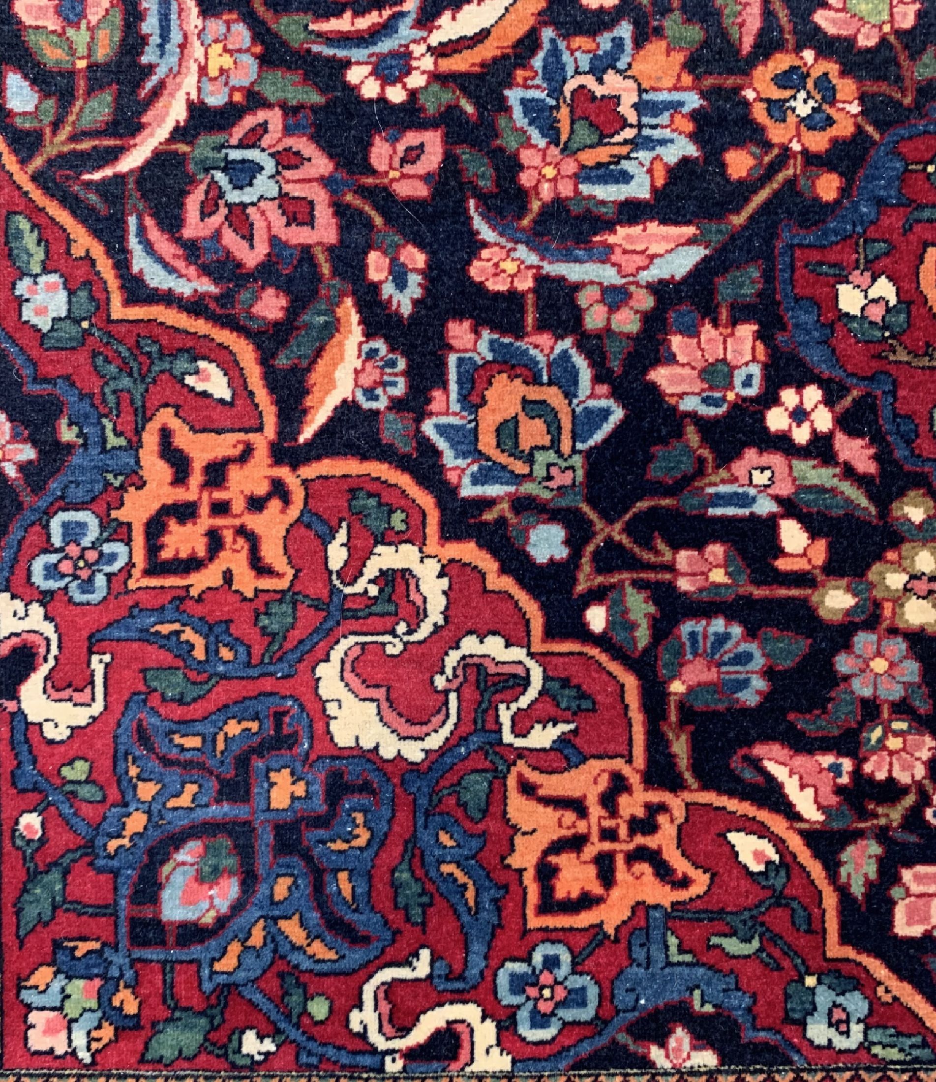 Detail d: Esfahan"Ahmad" alt, Persien, um 1940, Wolleauf Baumwolle, ca. 222 x 138 cm, EHZ: 2-3