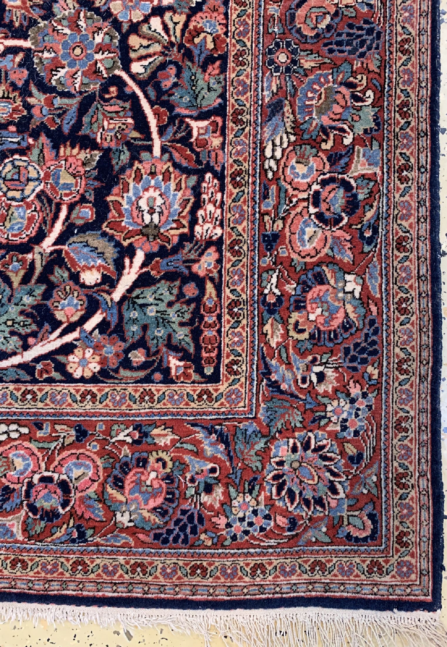 Detail a: Keschan Kork alt, Persien, um 1940, Korkwolle auf Baumwolle, ca. 208 x 135 cm, EHZ: 2