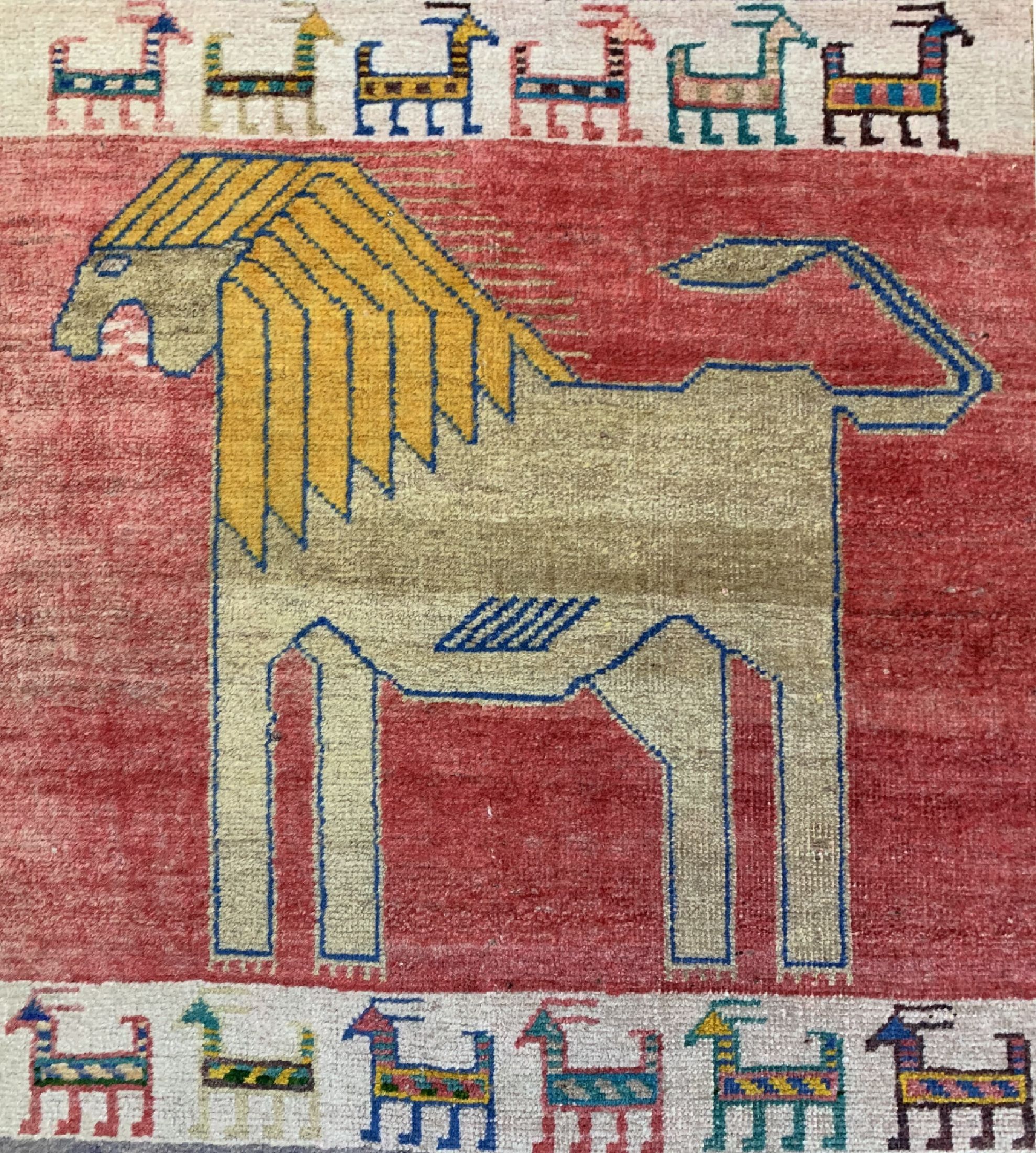Detail b: Gabbeh alt, Persien, um 1960, Wolle auf Wolle, ca. 150 x 90 cm, EHZ: 3