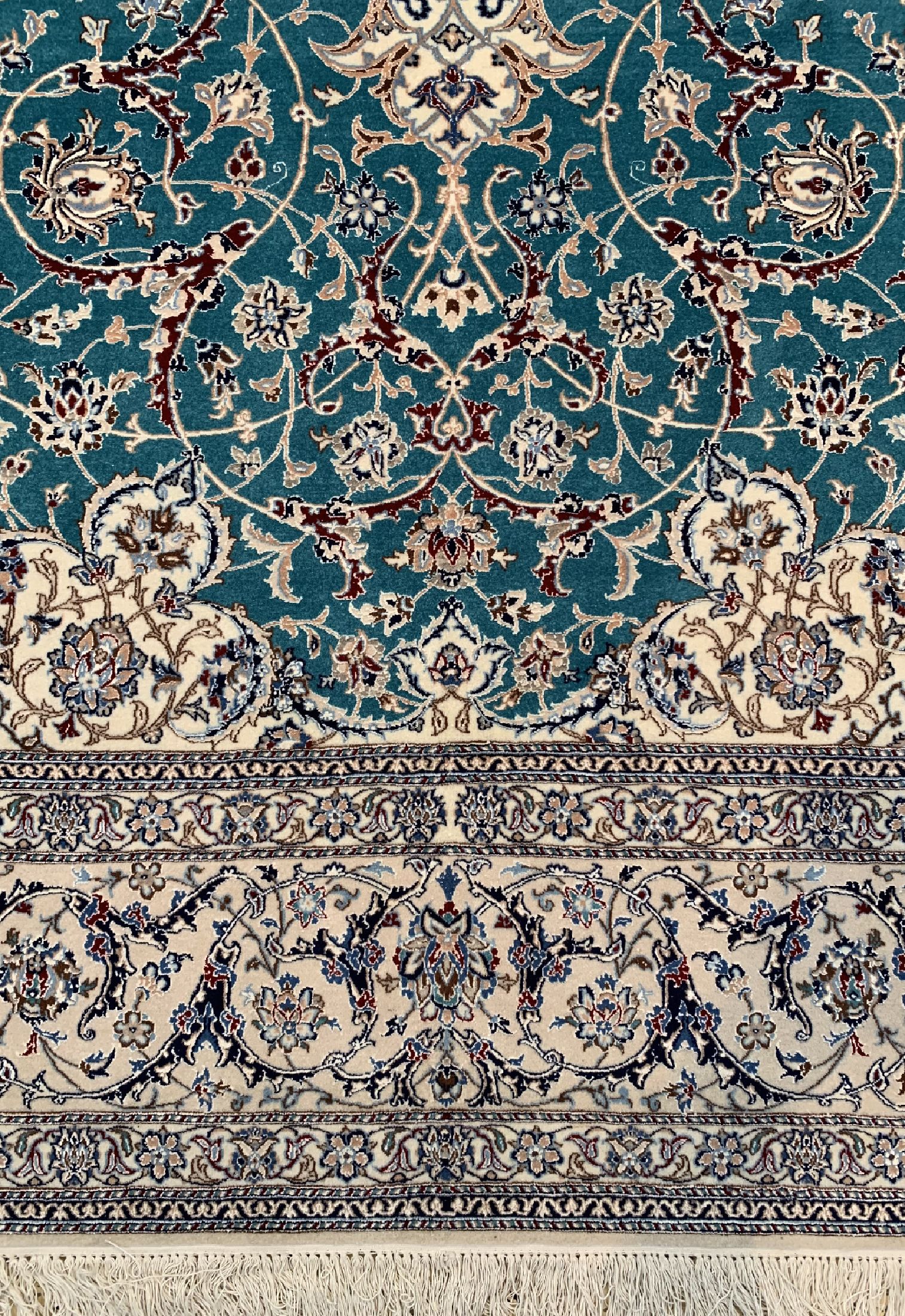 Detail b: Nain fein(6 La), Persien, um 1960, Korkwolle mit Seide, ca. 307 x 210 cm, ca. 1,0Mio. Kn/qm, EHZ: 1
