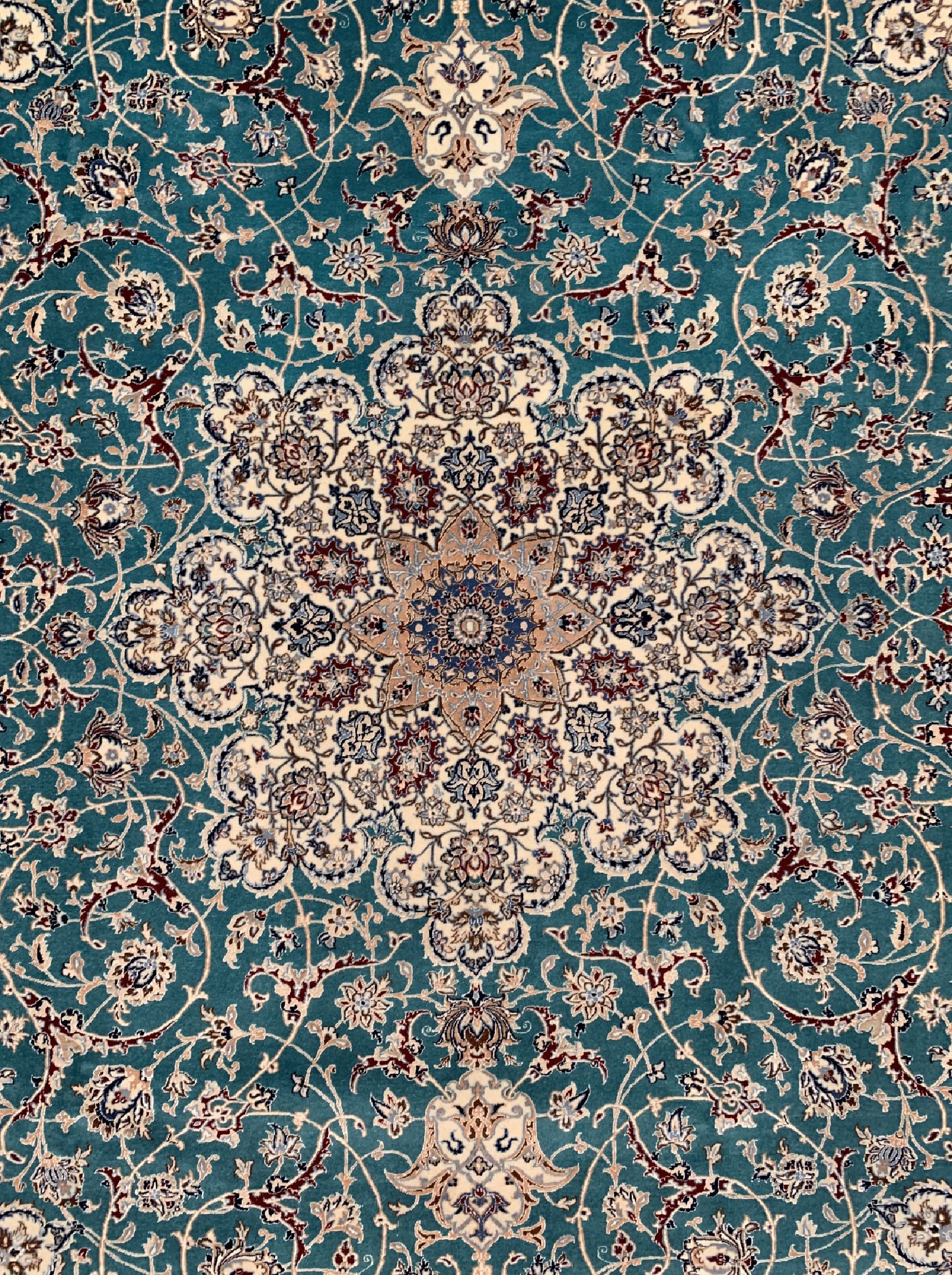 Detail c: Nain fein(6 La), Persien, um 1960, Korkwolle mit Seide, ca. 307 x 210 cm, ca. 1,0Mio. Kn/qm, EHZ: 1