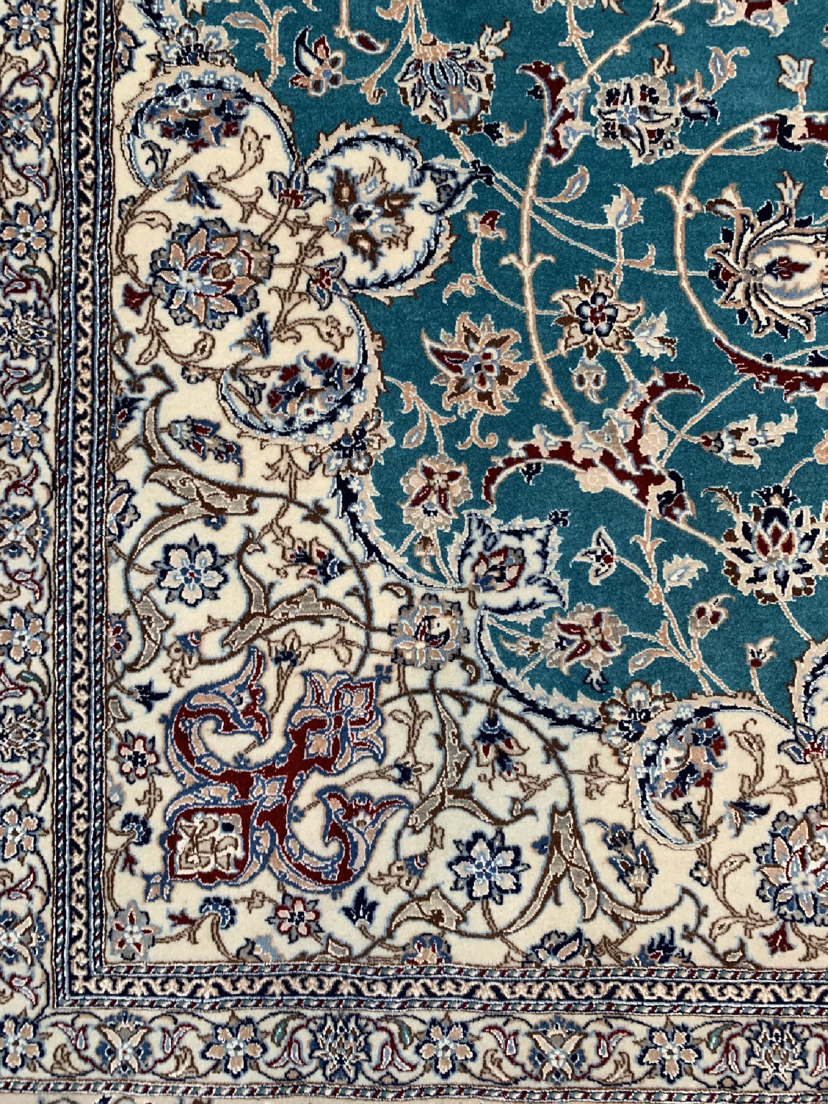 Detail d: Nain fein(6 La), Persien, um 1960, Korkwolle mit Seide, ca. 307 x 210 cm, ca. 1,0Mio. Kn/qm, EHZ: 1