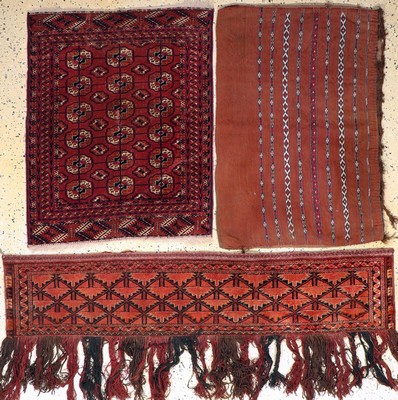 3 Lots,  Turkmenistan, um 1920, Wolle auf Wolle, ca. 110 x 80 cm, EHZ: 2-3