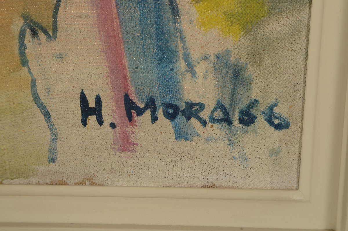 Detail a: Herta Mora, 1904 Riga-1980 Stuttgart, Blick auf das Ludwigsburger Schloss, Öl/Lwd, rechts unten signiert und dat. 66, ca. 95x100 cm, R. ca. 115x120cm