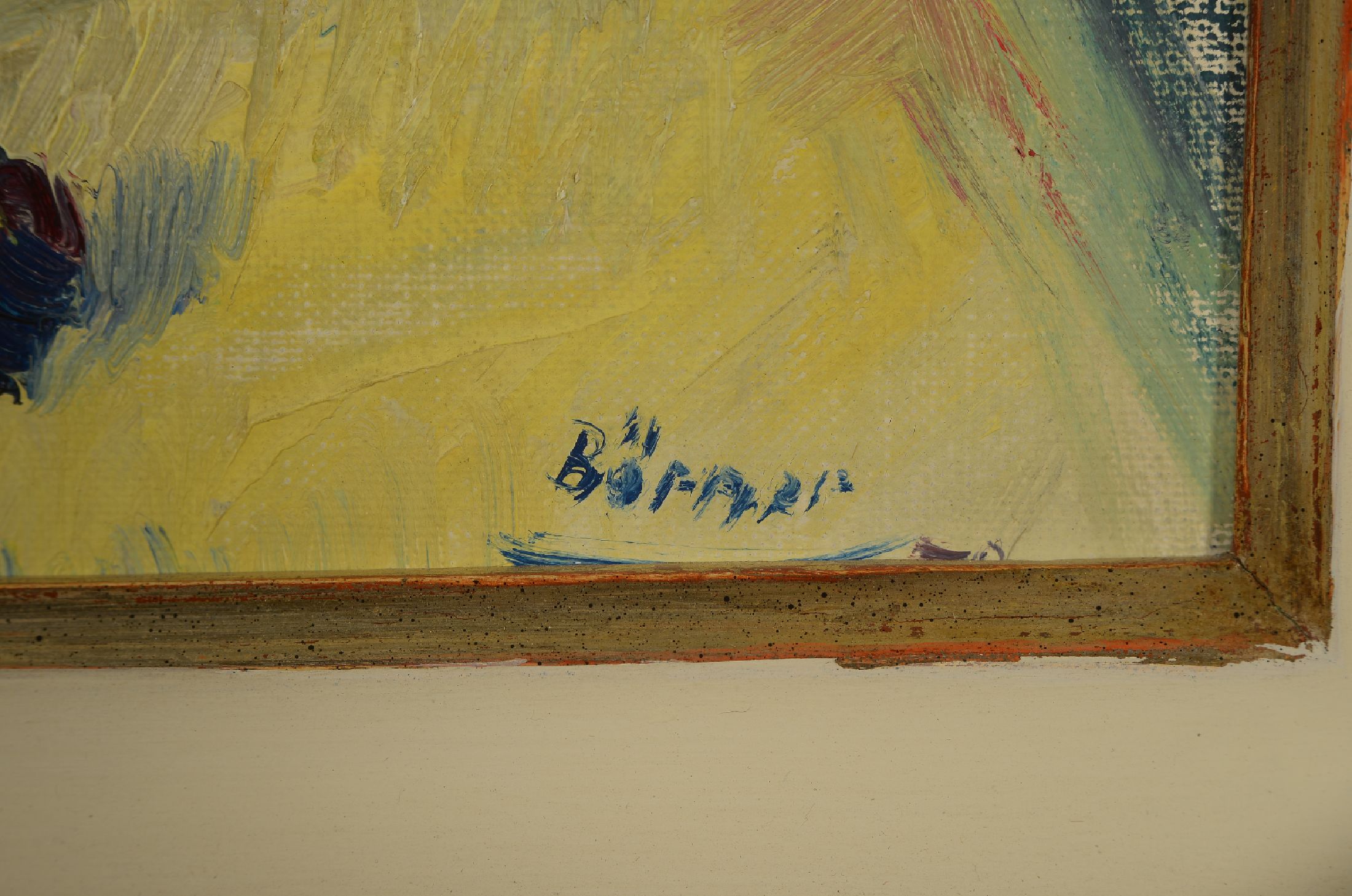 Detail a: Paul Emil Börner, 1888-1970 Meissen, Blumenstillleben, Öl/Hartfaser, rechts unten signiert, ca. 53x44cm, R. ca. 61x52cm