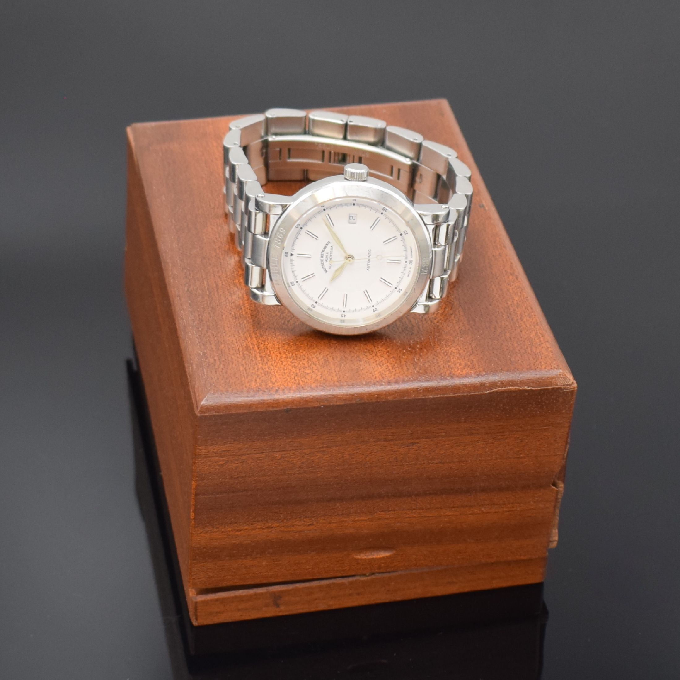 Detail f: NAUTISCHE INSTRUMENTE MÜHLE GLASHÜTTE M99 Herrenarmbanduhr in Stahl, Deutschland um 2000, Automatik, beids. vergl. Geh. inkl. orig. Stahlband m. ...