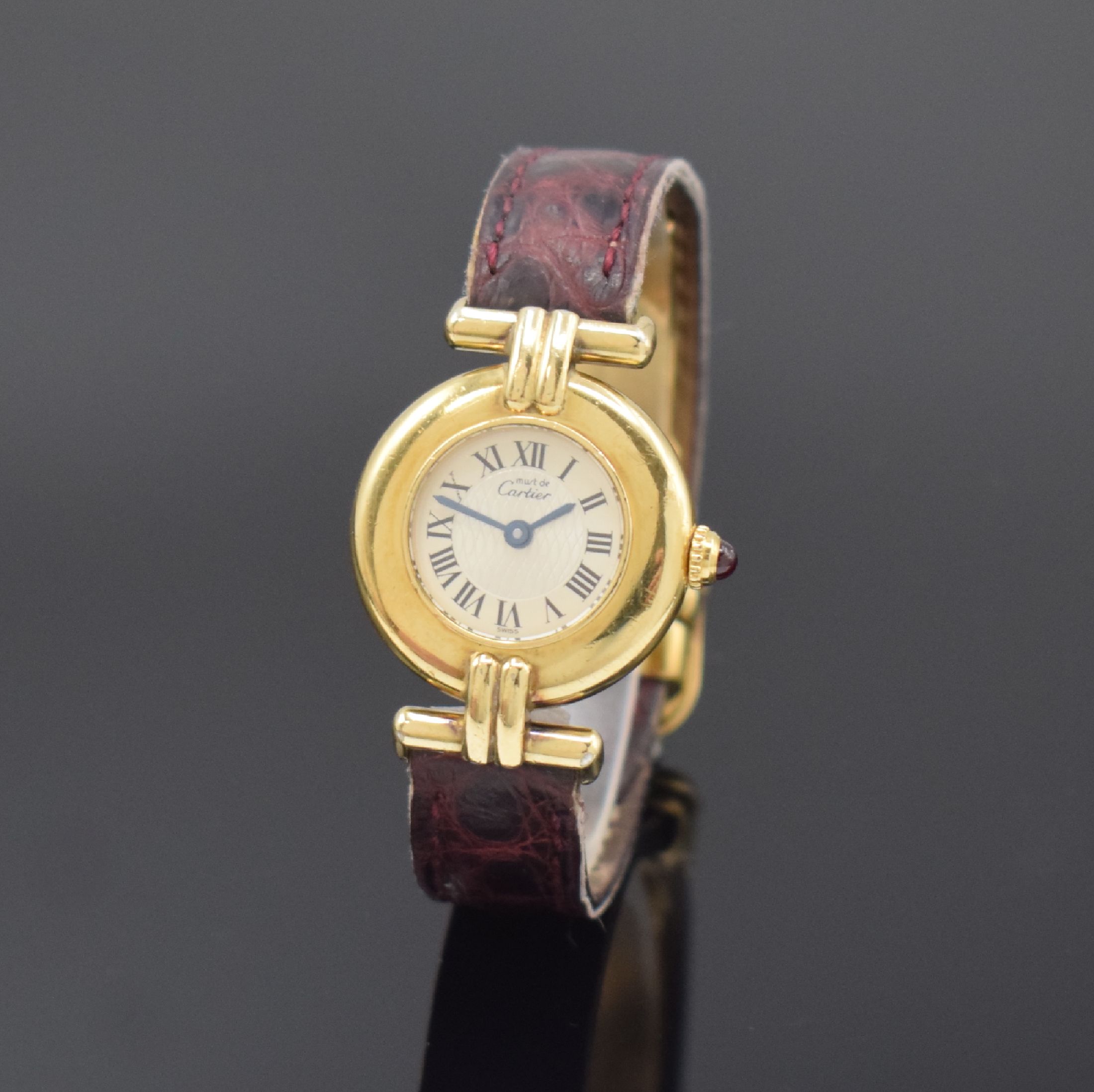 CARTIER Limitierte Damenarmbanduhr zum 150- jährigen Jubiläum der Firma Cartier, Schweiz 1997, quarz, lim. Auflage v. 1847 Stück, rücks. entspr. ...