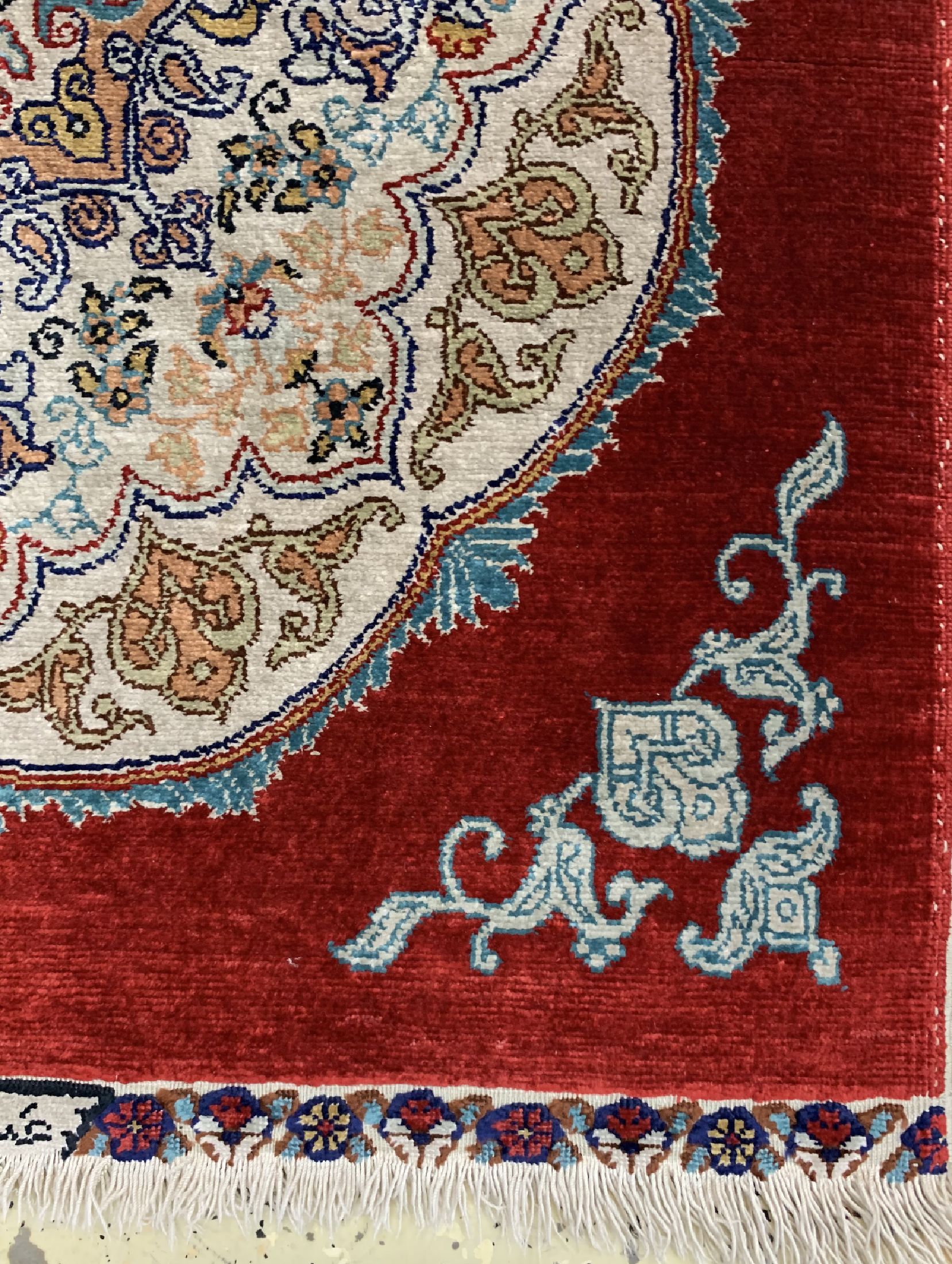 Detail a: Kayseri Seide alt, Türkei, um 1950, reine Naturseide, ca. 75 x 62 cm, EHZ: 2