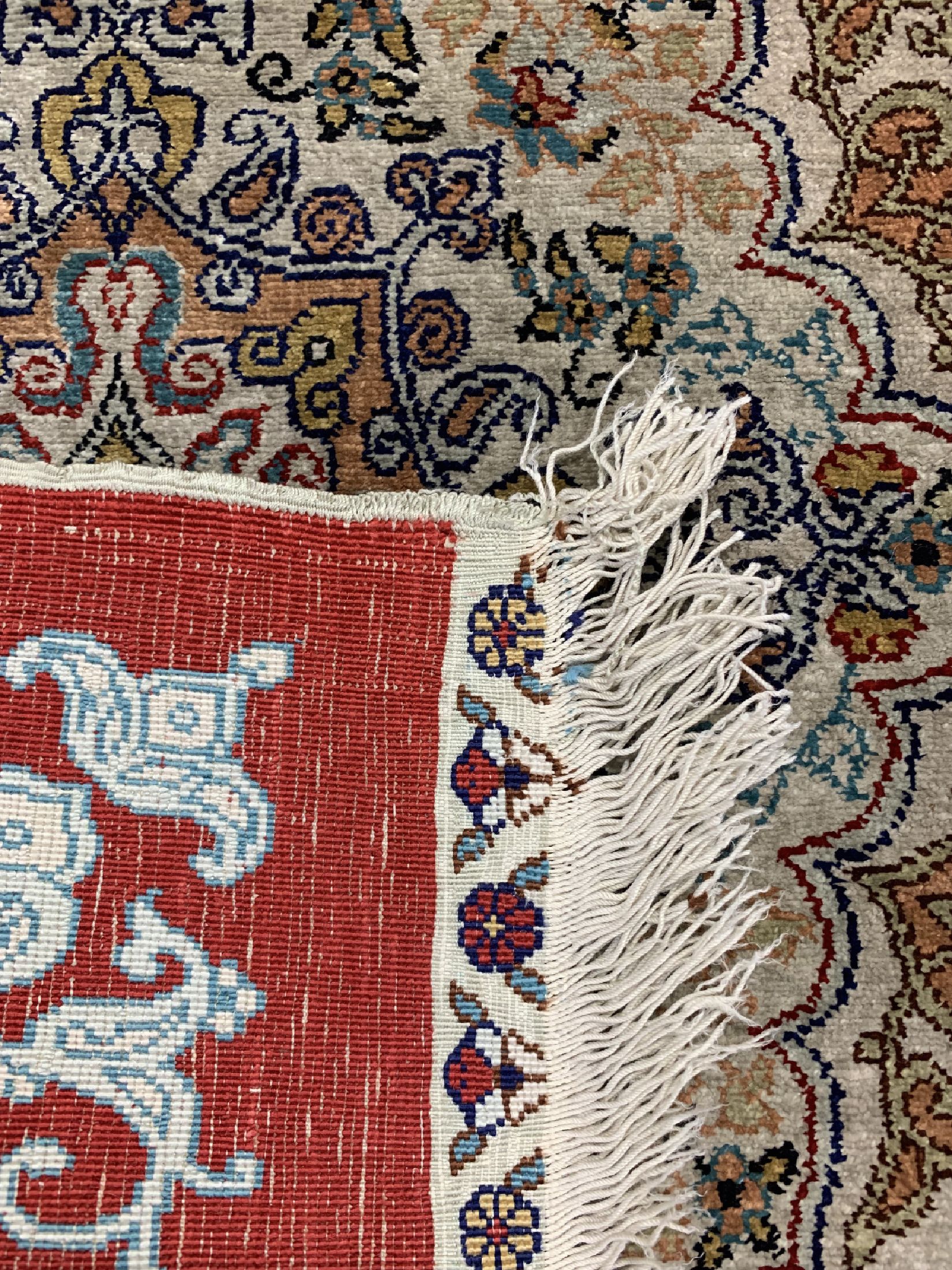Detail d: Kayseri Seide alt, Türkei, um 1950, reine Naturseide, ca. 75 x 62 cm, EHZ: 2
