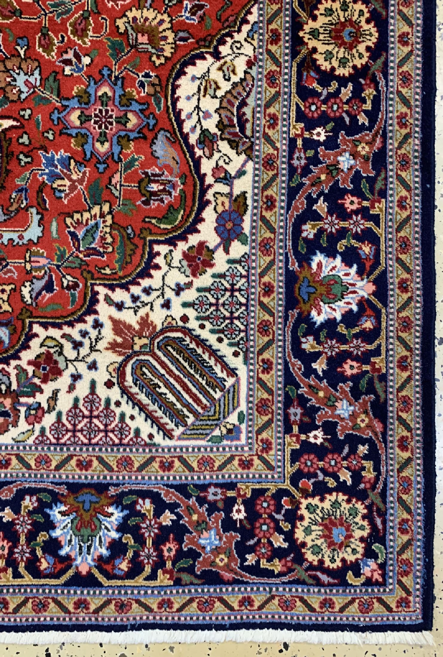 Detail a: Täbriz alt, Persien, um 1960, Wolle auf Baumwolle, ca. 199 x 143 cm, gereinigt, EHZ: 1-2