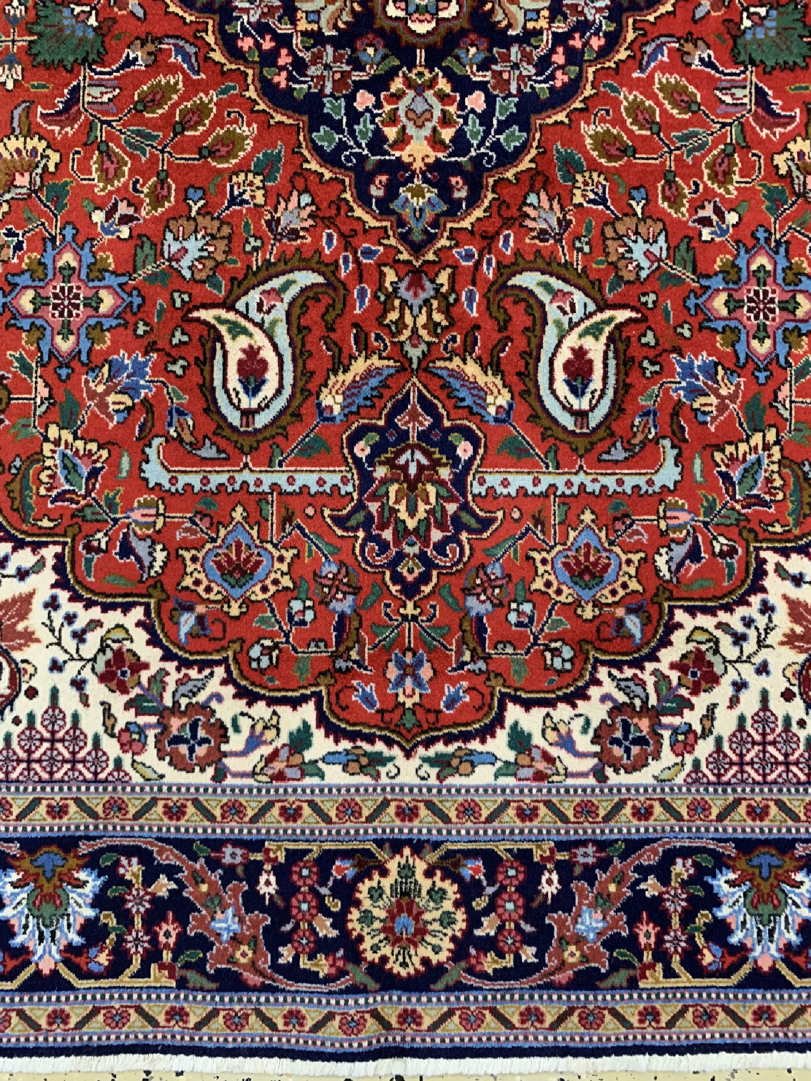 Detail d: Täbriz alt, Persien, um 1960, Wolle auf Baumwolle, ca. 199 x 143 cm, gereinigt, EHZ: 1-2