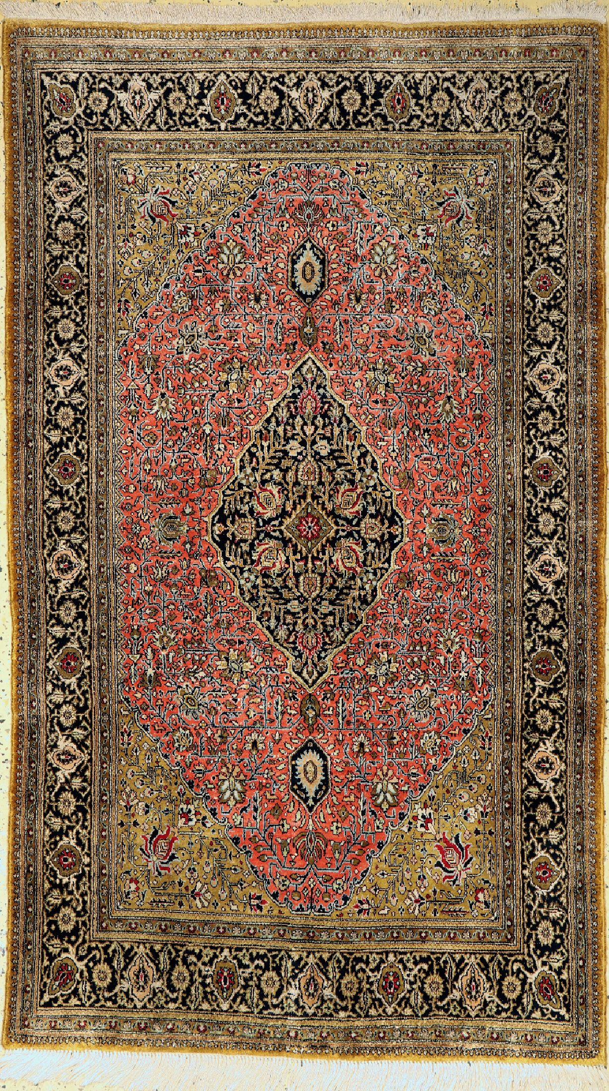 Ghom Seide, Persien, um 1950, reine Naturseide, ca. 185 x 107 cm, EHZ: 2