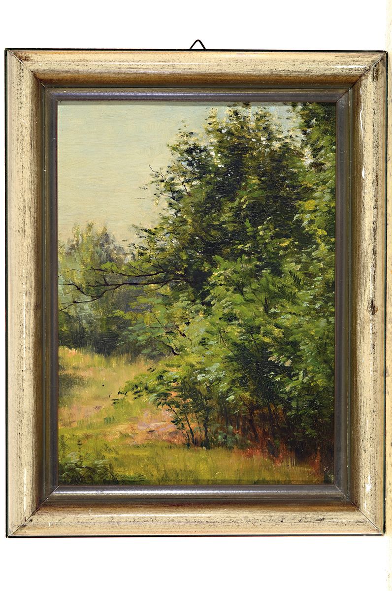 Detail m: Hanny Franke, 1890 Koblenz - 1973 Frankfurt am Main, 4 Werke: Baumstudie, Öl/Karton, 31x24cm; Flusslauf, Aquarell, 30x22 cm; "An der Nidda im ...