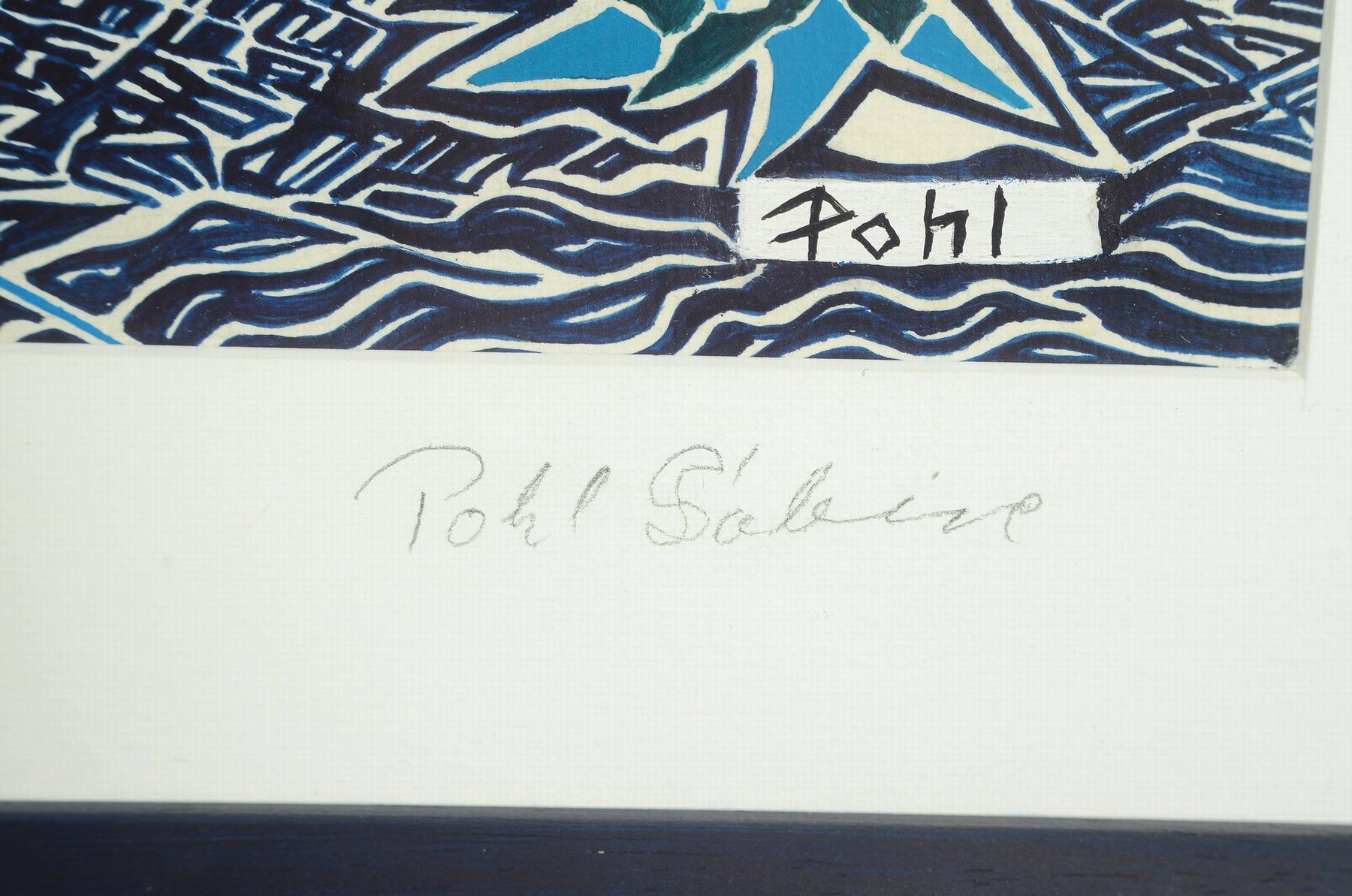 Detail a: Sabine Pohl, geb. 1953, pfälzische Künstlerin, "Mainz", Blick entlang der Theodor-Heuss-Brücke, ornamental-stilisierter Realismus, ...