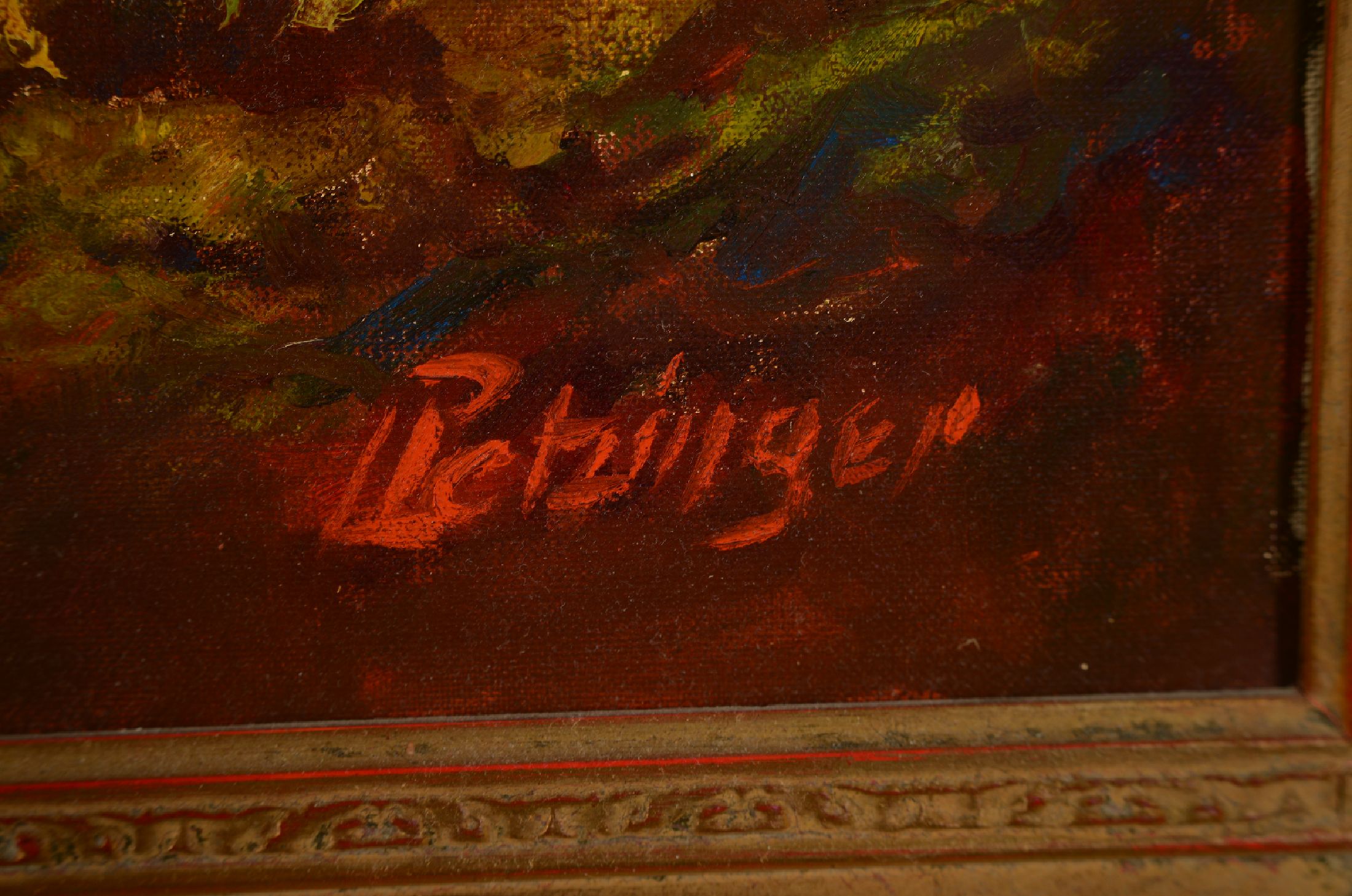 Detail a: Ludwig Petzinger, 1927-2014 Pirmasens, Blick auf Trifels, Anebos und Münz, Öl/Lwd, rehcts unten signiert, ca. 70x80cm, R. ca. 88x98cm