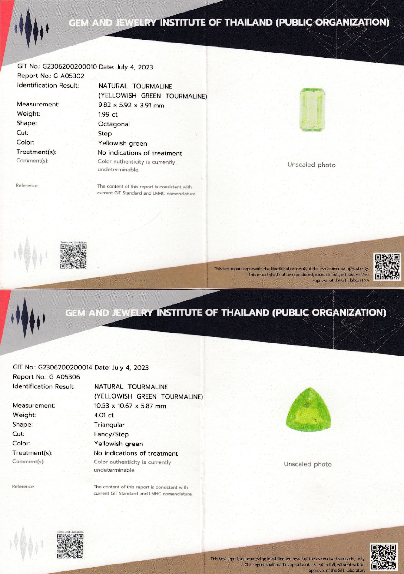 Detail f: Konvolut 4 Turmaline: 1 x ca. 6.72 ct, rechteckiger Kissenschliff, ca. 12.26 x 9.62 x 6.98 mm, bluish green; 1 x ca. 4.01 ct, facett. Triangel, ca. ...