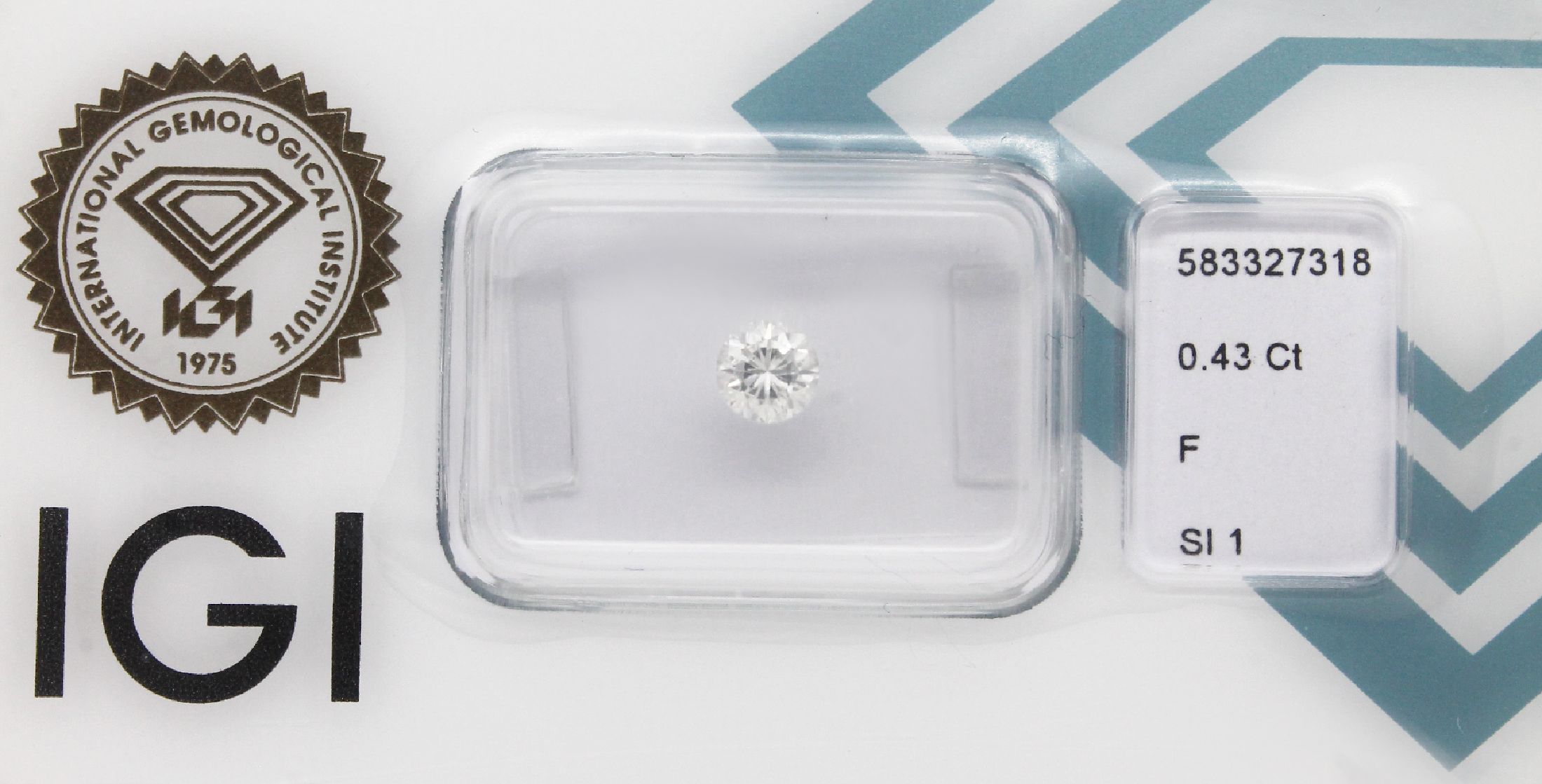 Loser Brillant, 0.43 ct feines Weiß+(F)/si1eingeschweißt, mit IGI-Expertise