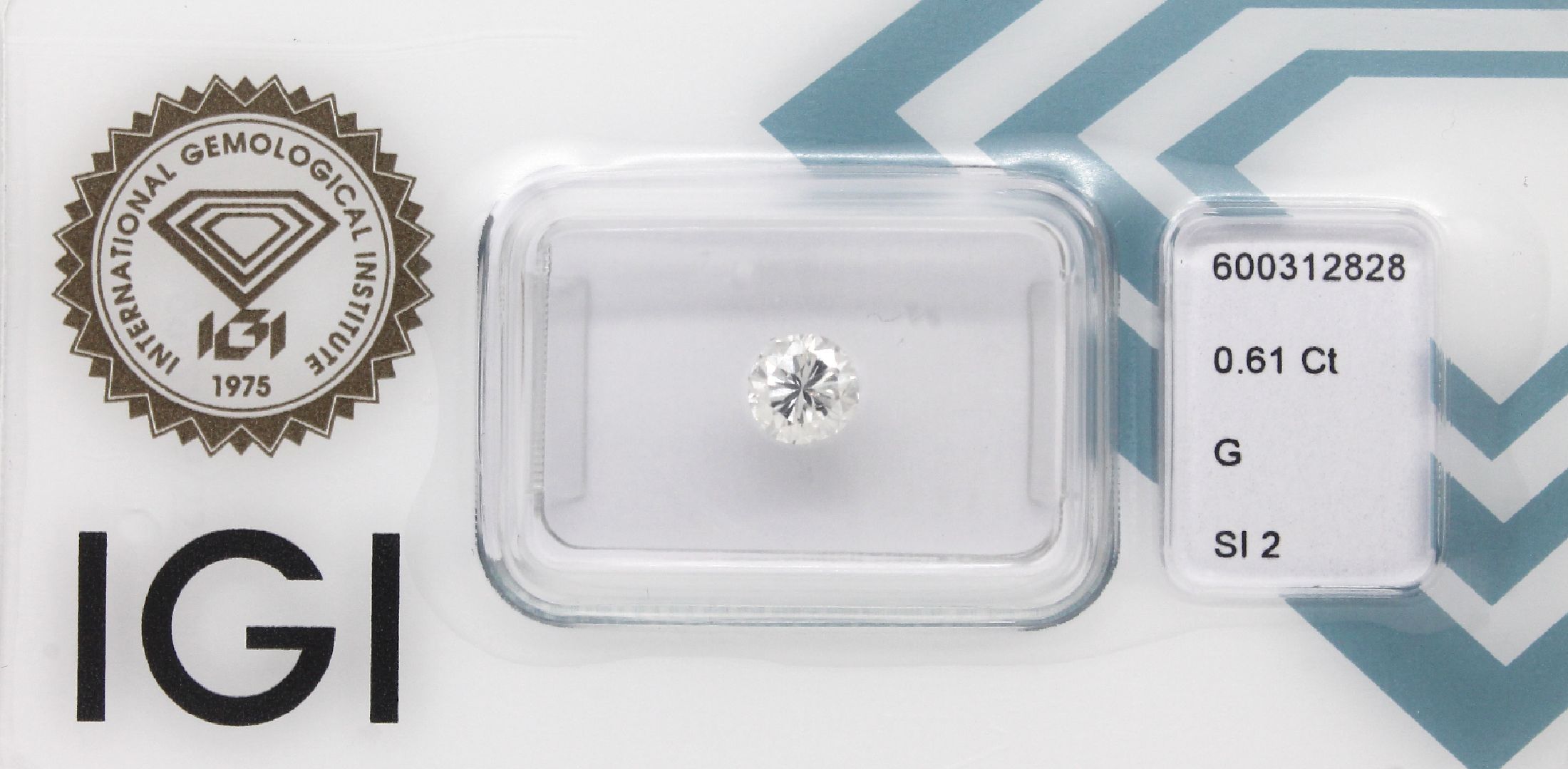 Loser Brillant, 0.61 ct feines Weiß(G)/si2,eingeschweißt, mit IGI-Expertise