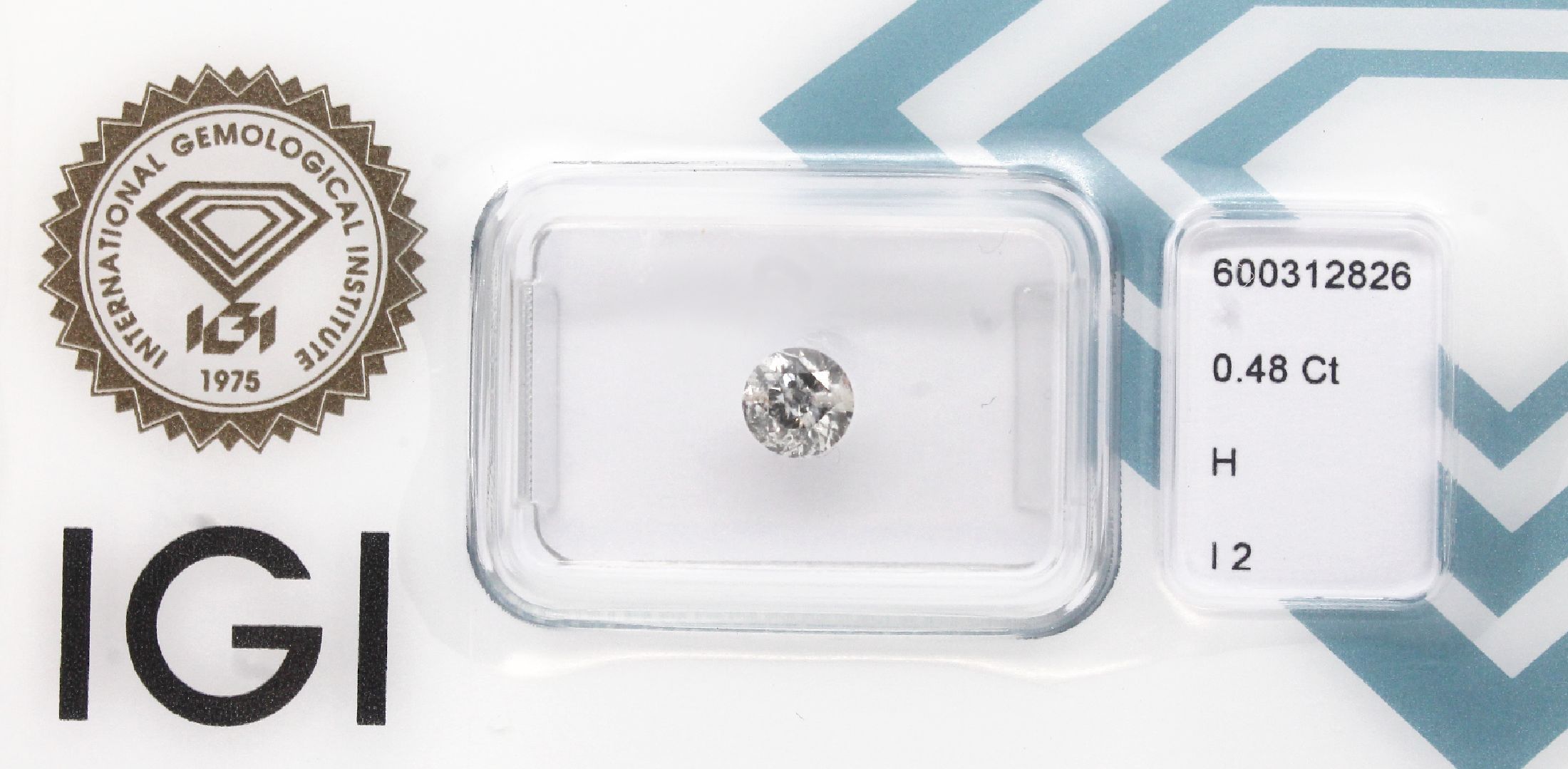 Loser Brillant, 0.48 ct Weiß(H)/p2, eingeschweißt, mit IGI-Expertise
